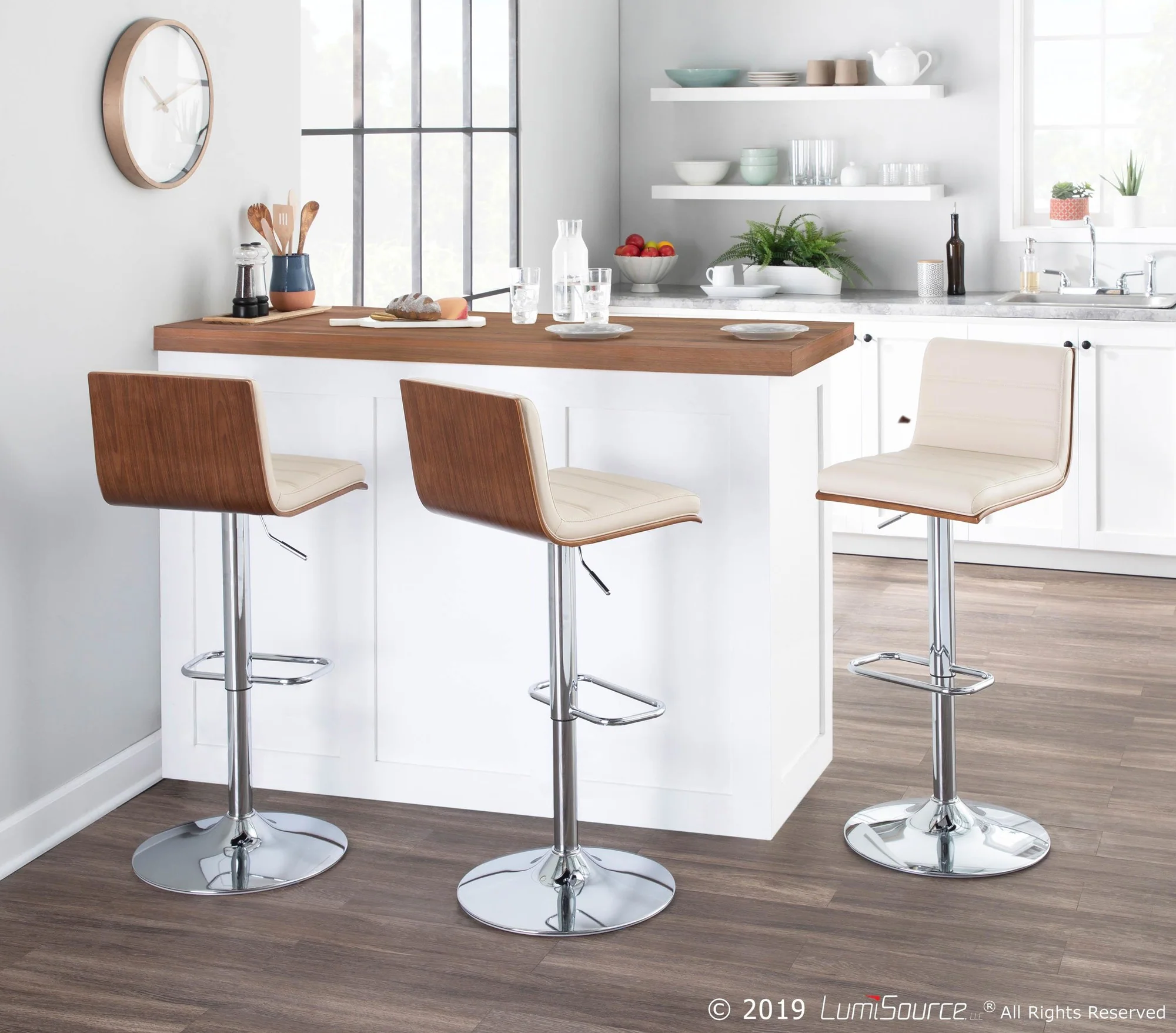 Valencia Adjustable Barstool - Set of 2 Black By LumiSource - Image 18