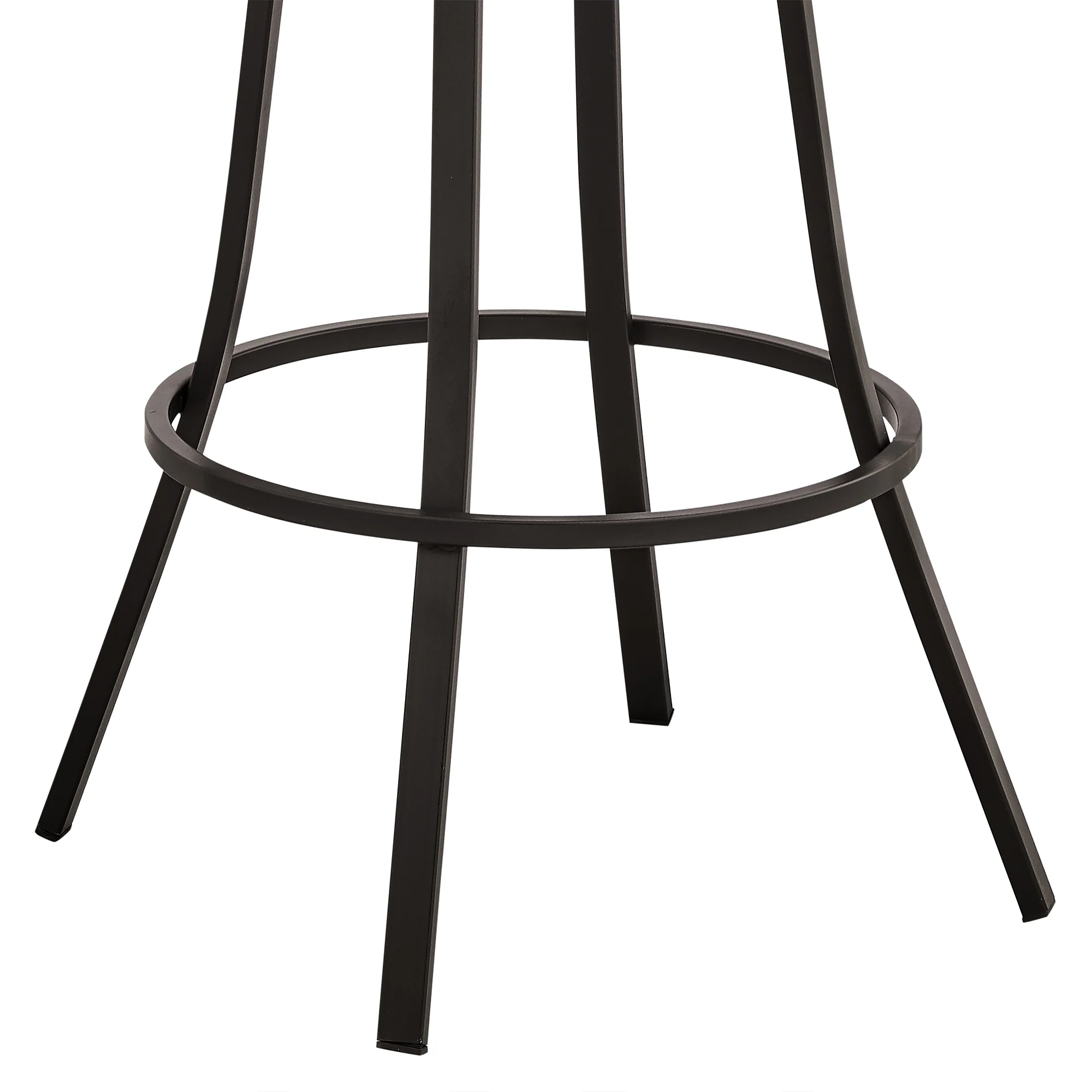 Valerie 30" Swivel Brown Faux Leather and Java Brown Metal Bar Stool By Armen Living - Image 8