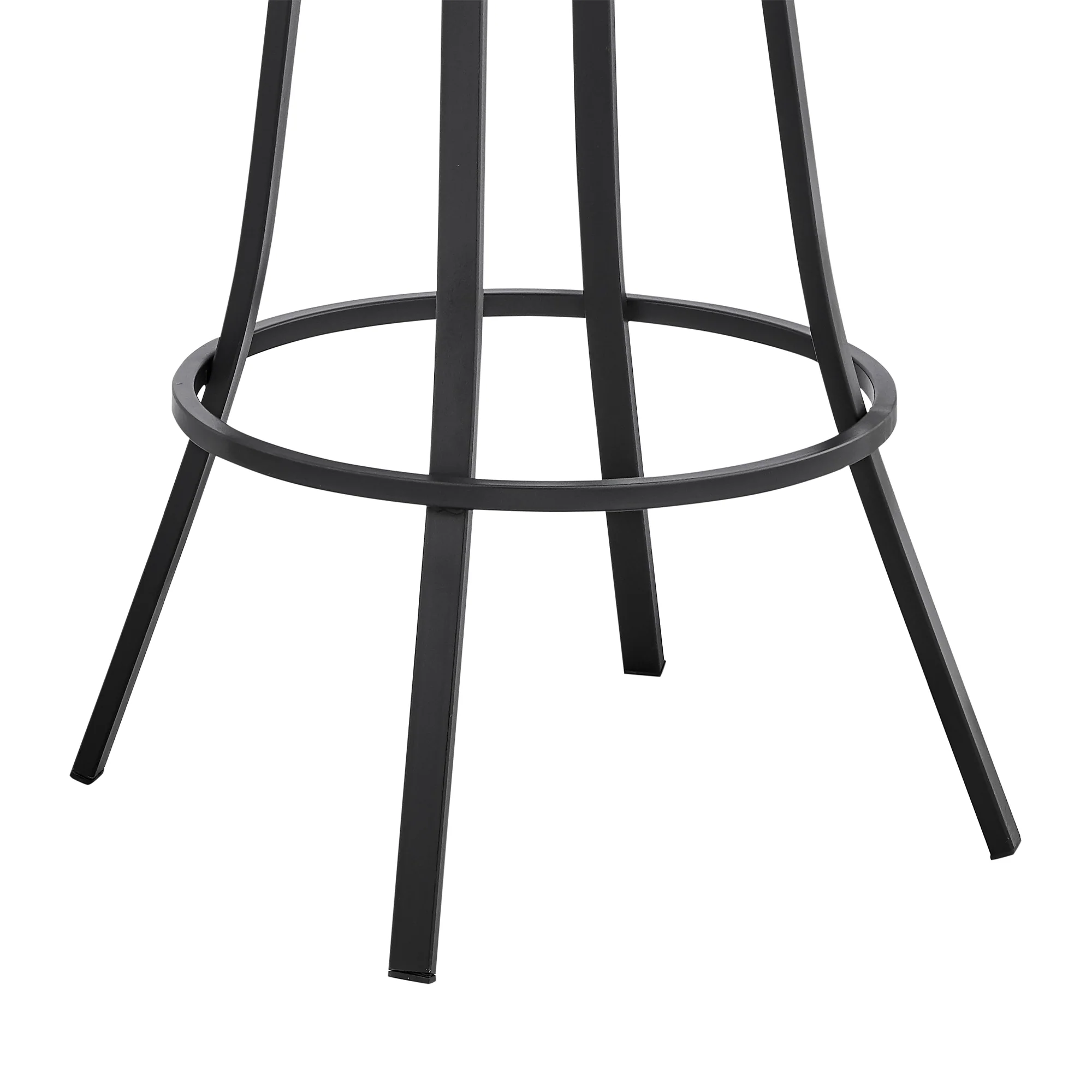 Valerie 30" Swivel Slate Grey Faux Leather and Black Metal Bar Stool By Armen Living - Image 8