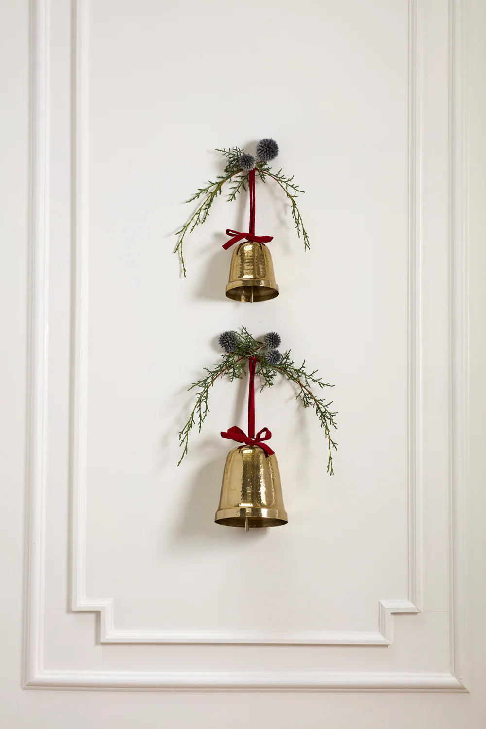Velvet Bow Trimmed Bell Set of 4 By Accent Decor - Image 4