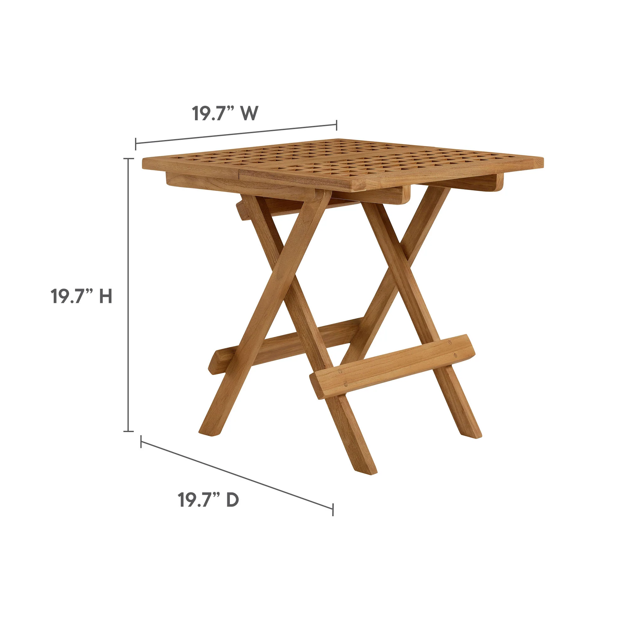 Vienna 3-Piece Outdoor Patio Teak and Rope Folding Lounge Chairs and Side Table by Modway - Image 12
