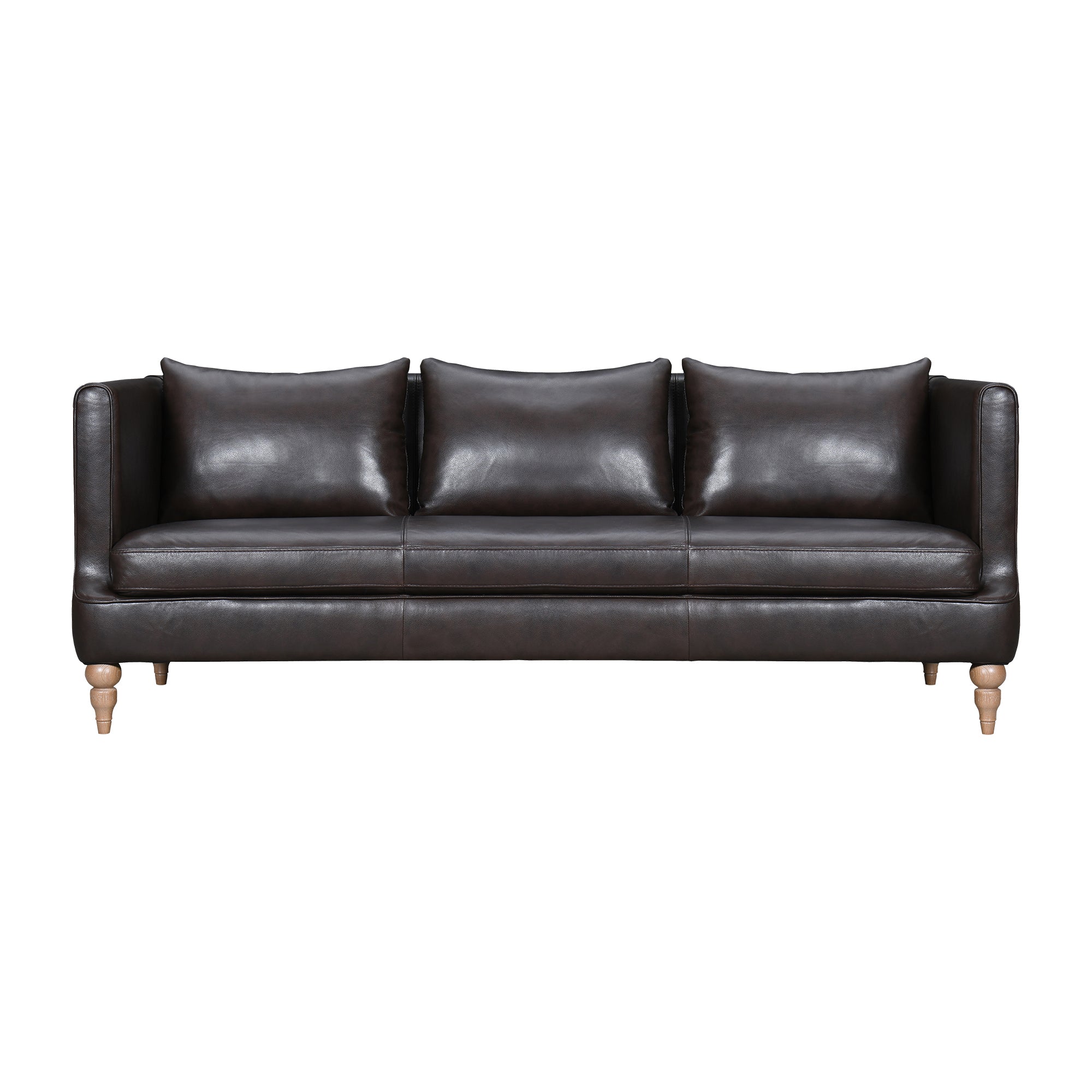 Vincenza 85" Dove Gray Leather Sofa By Armen Living - Image 11