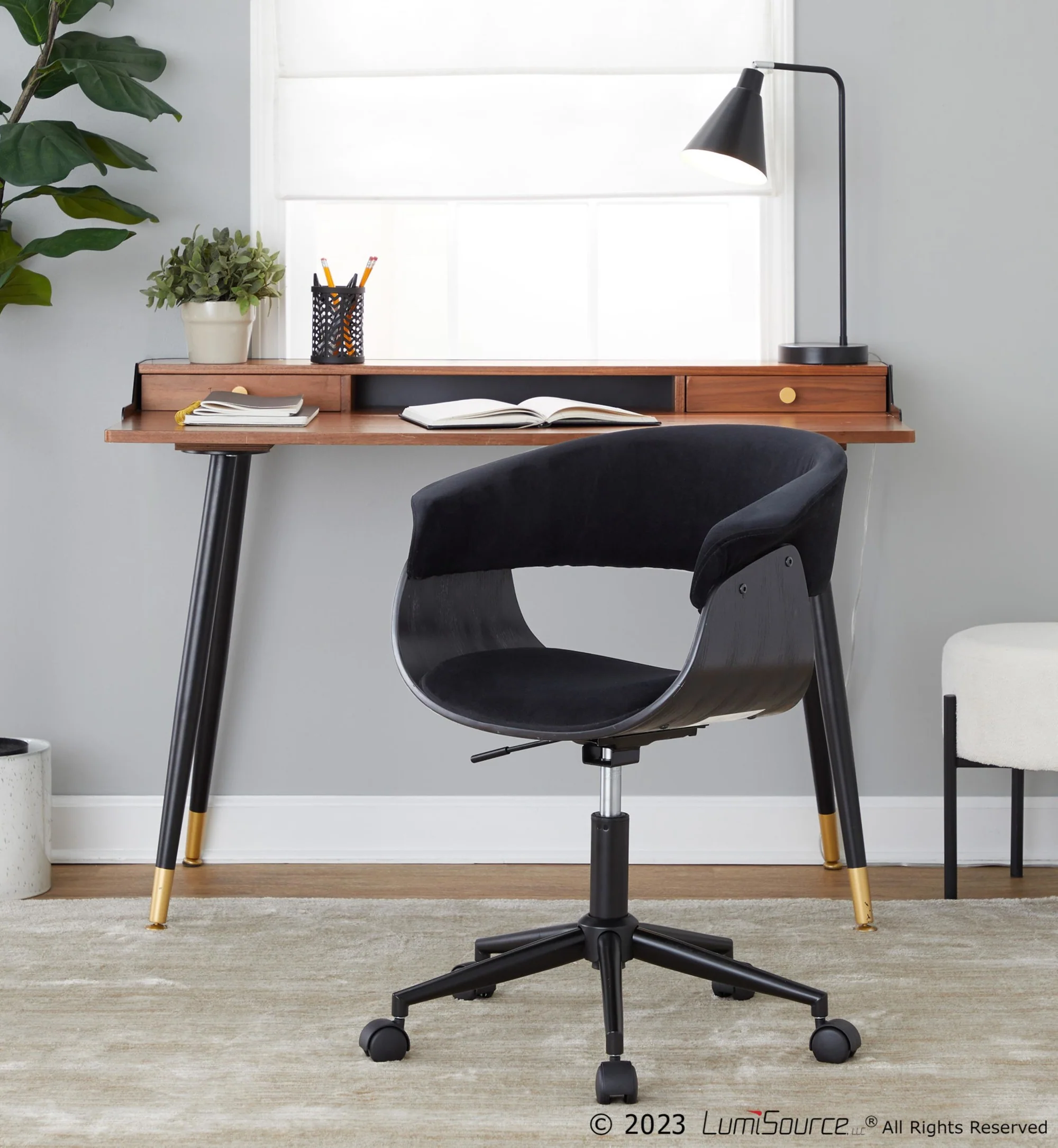 Vintage Mod Office Chair By LumiSource - OC-VMOV1 BKBKBK1