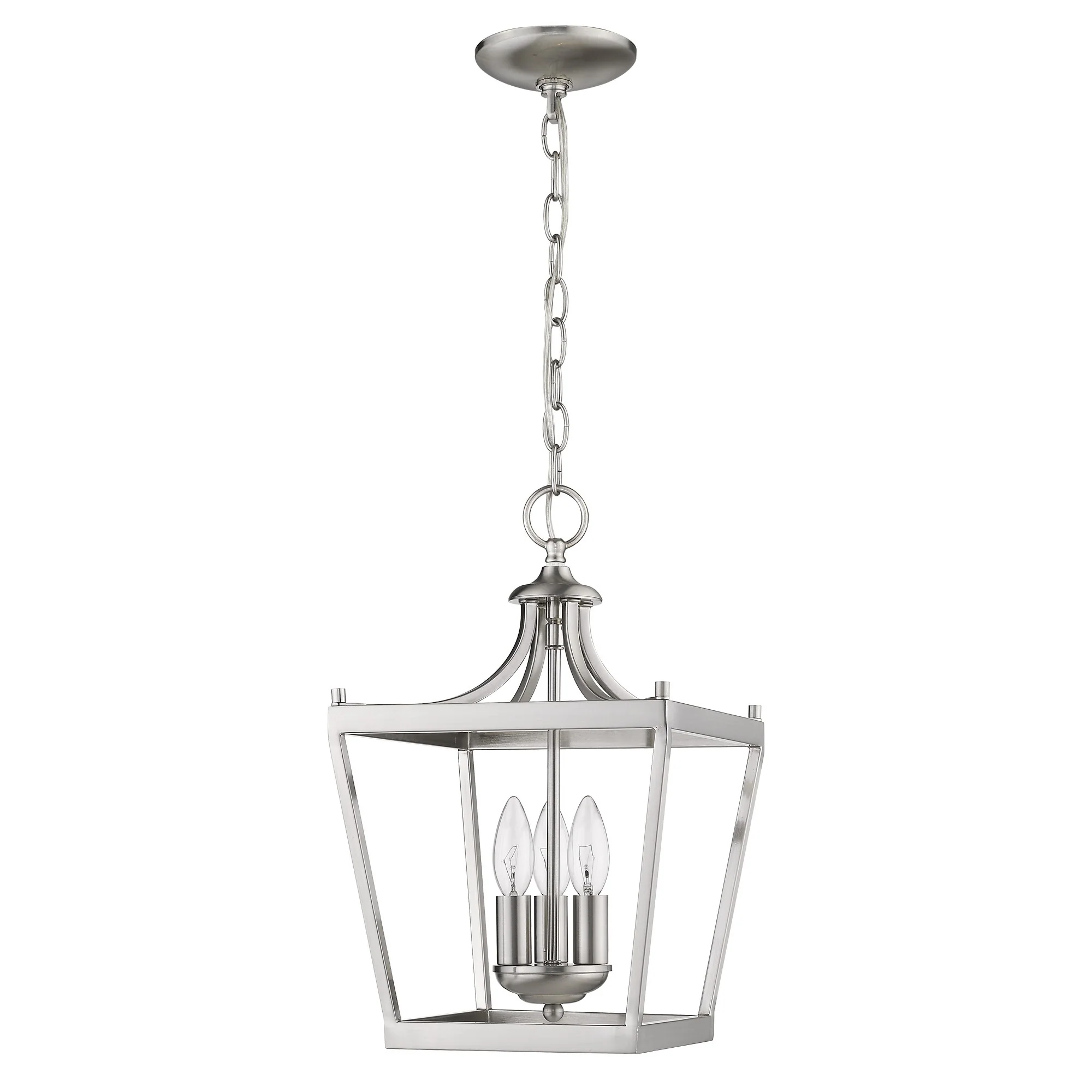 Vintage Silver Metal Tapered Hanging Light By Homeroots
