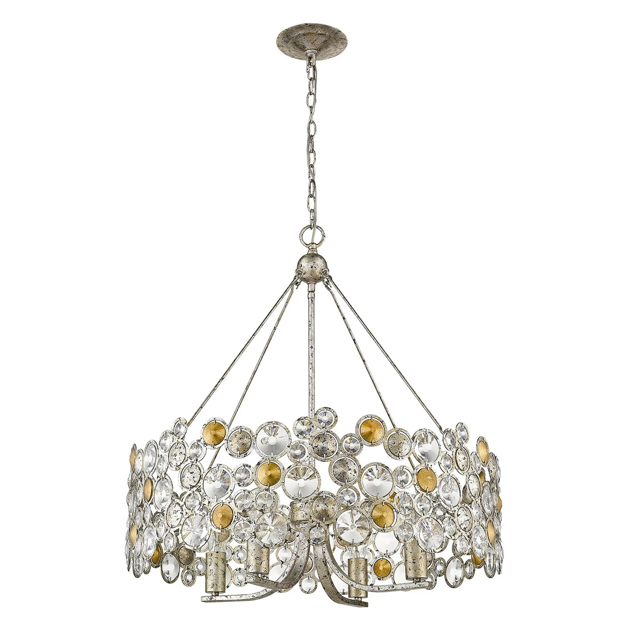 Vitozzi 4-Light Antique Silver Leaf Chandelier By Homeroots