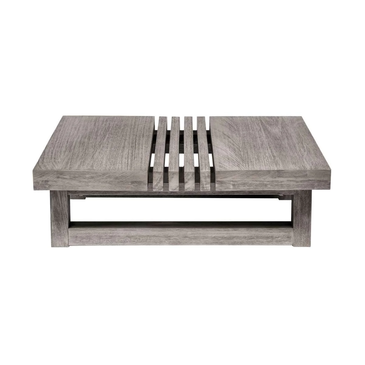 Vivid Outdoor Patio Coffee Table in Gray Eucalyptus Wood By Armen Living - Image 4