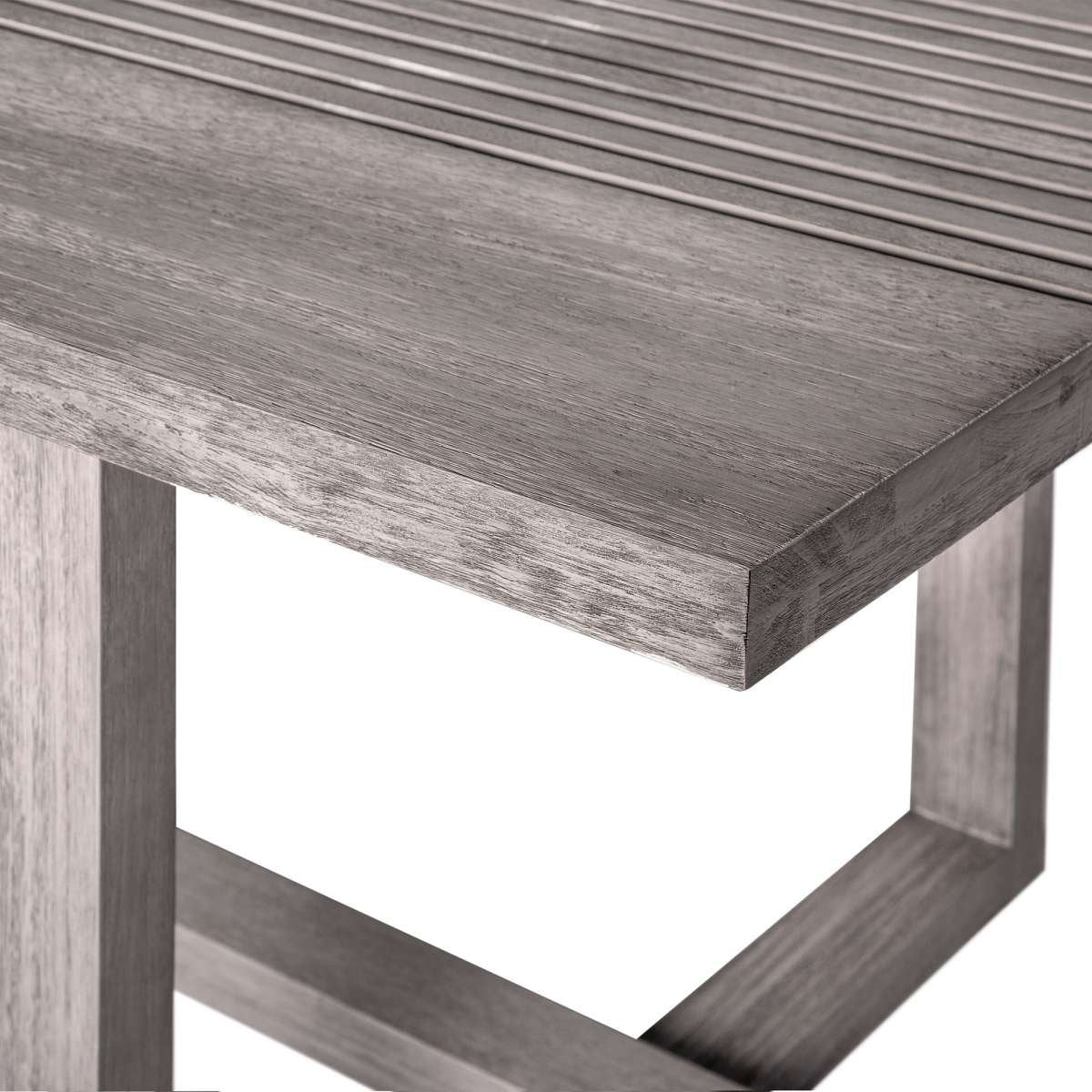 Vivid Outdoor Patio Dining Table in Gray Eucalyptus Wood By Armen Living - Image 5