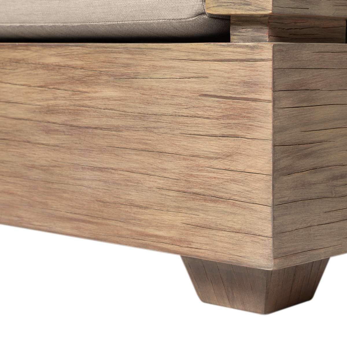 Vivid Outdoor Patio Sofa in Light Eucalyptus Wood with Taupe Olefin Cushions By Armen Living - Image 7