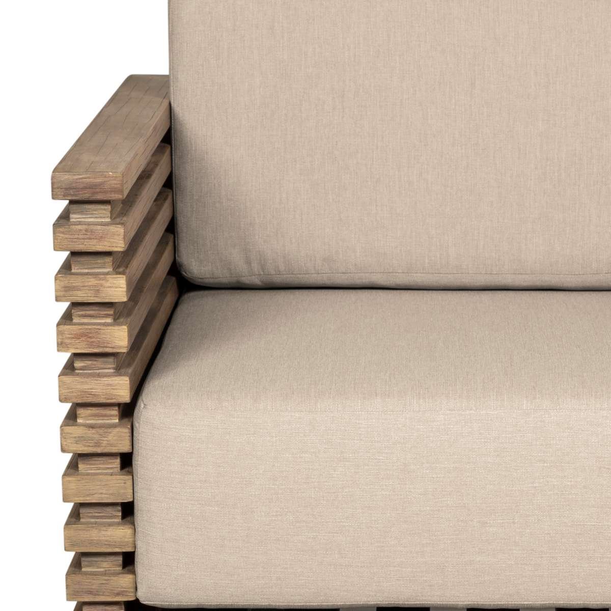 Vivid Swivel Outdoor Patio Chair in Light Eucalyptus Wood with Taupe Olefin Cushions By Armen Living - Image 5