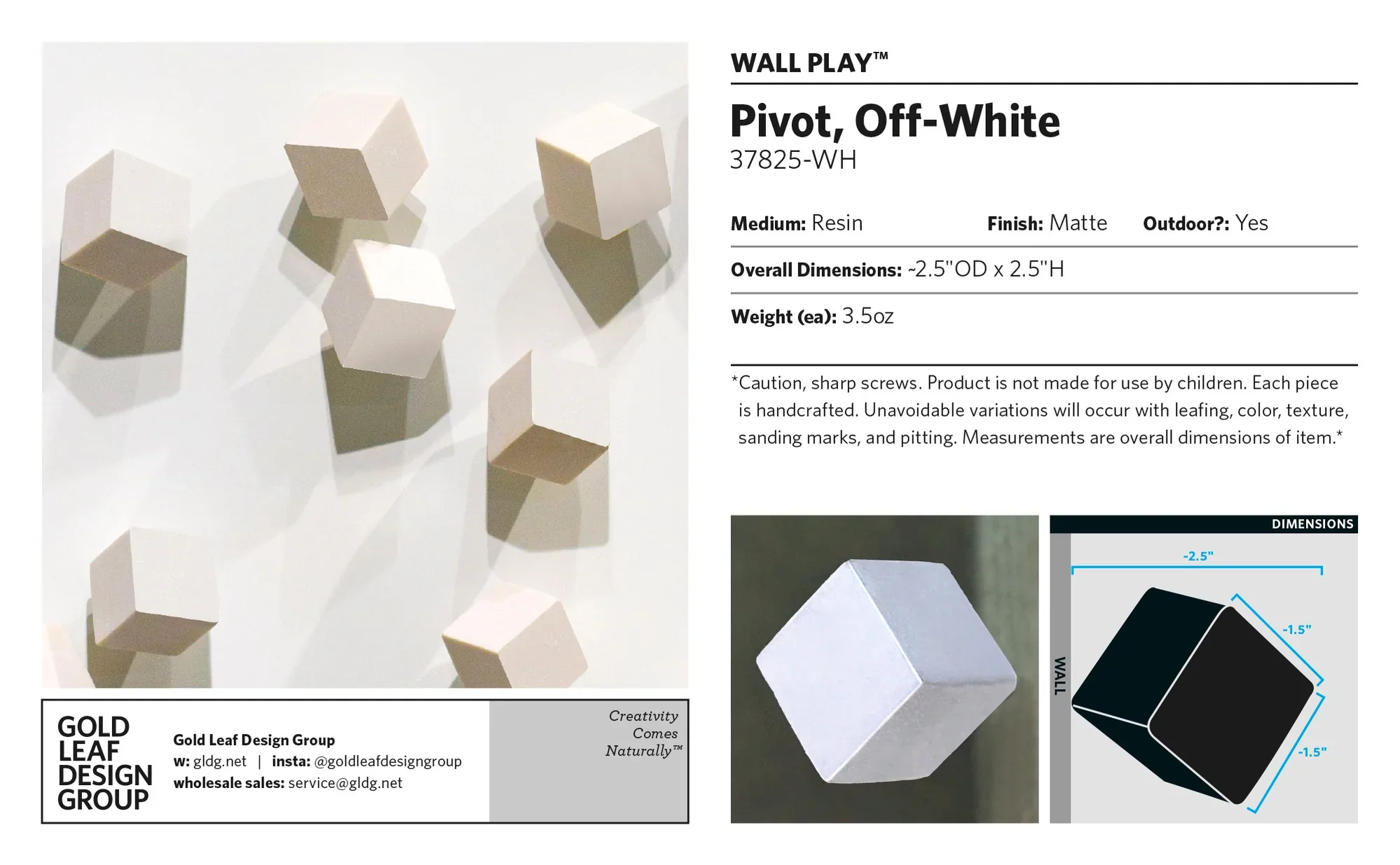 Wall Play™: Pivot, Off-White Set Of 20 By Gold Leaf - Image 4