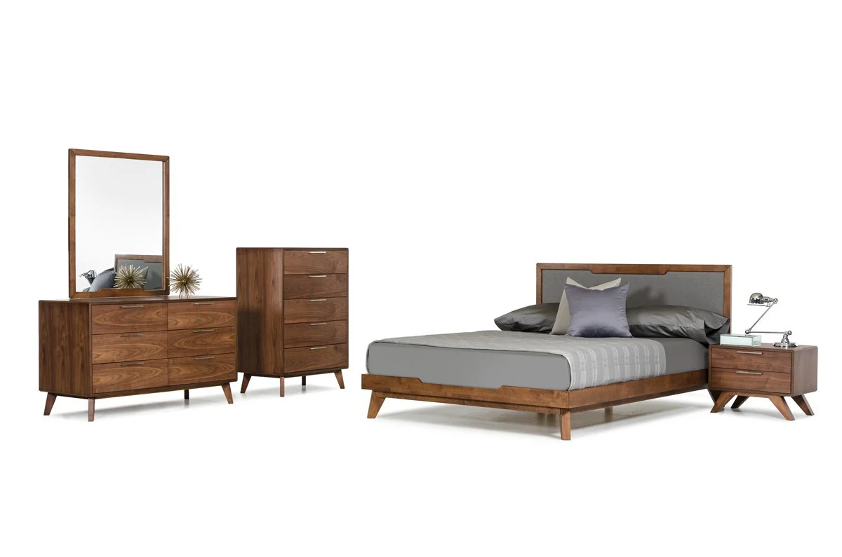 Walnut Solid Wood Five Drawer Chest By Homeroots - Image 6