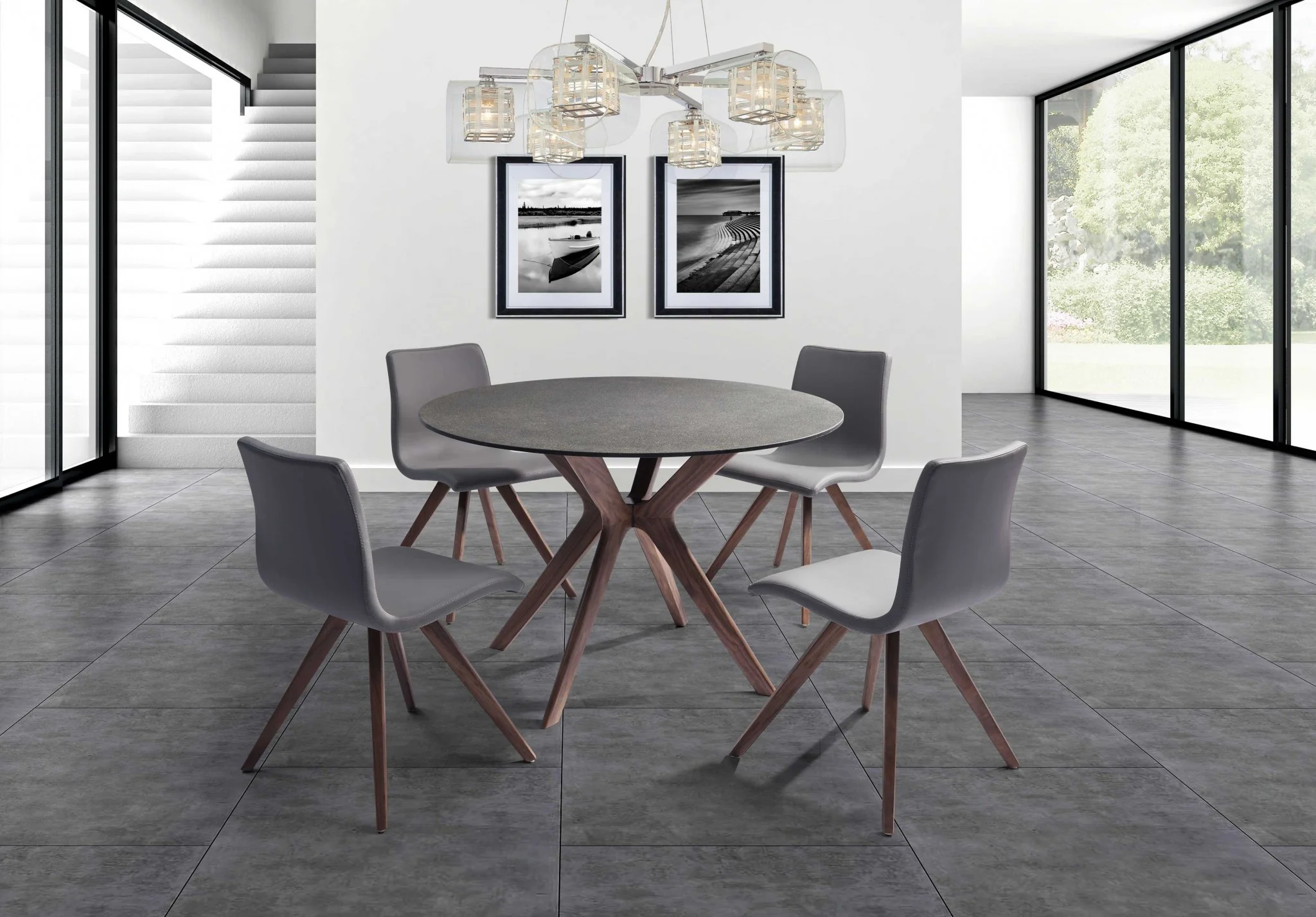 Walnut Veneer Solid Wood Etendable Dining Table By Homeroots