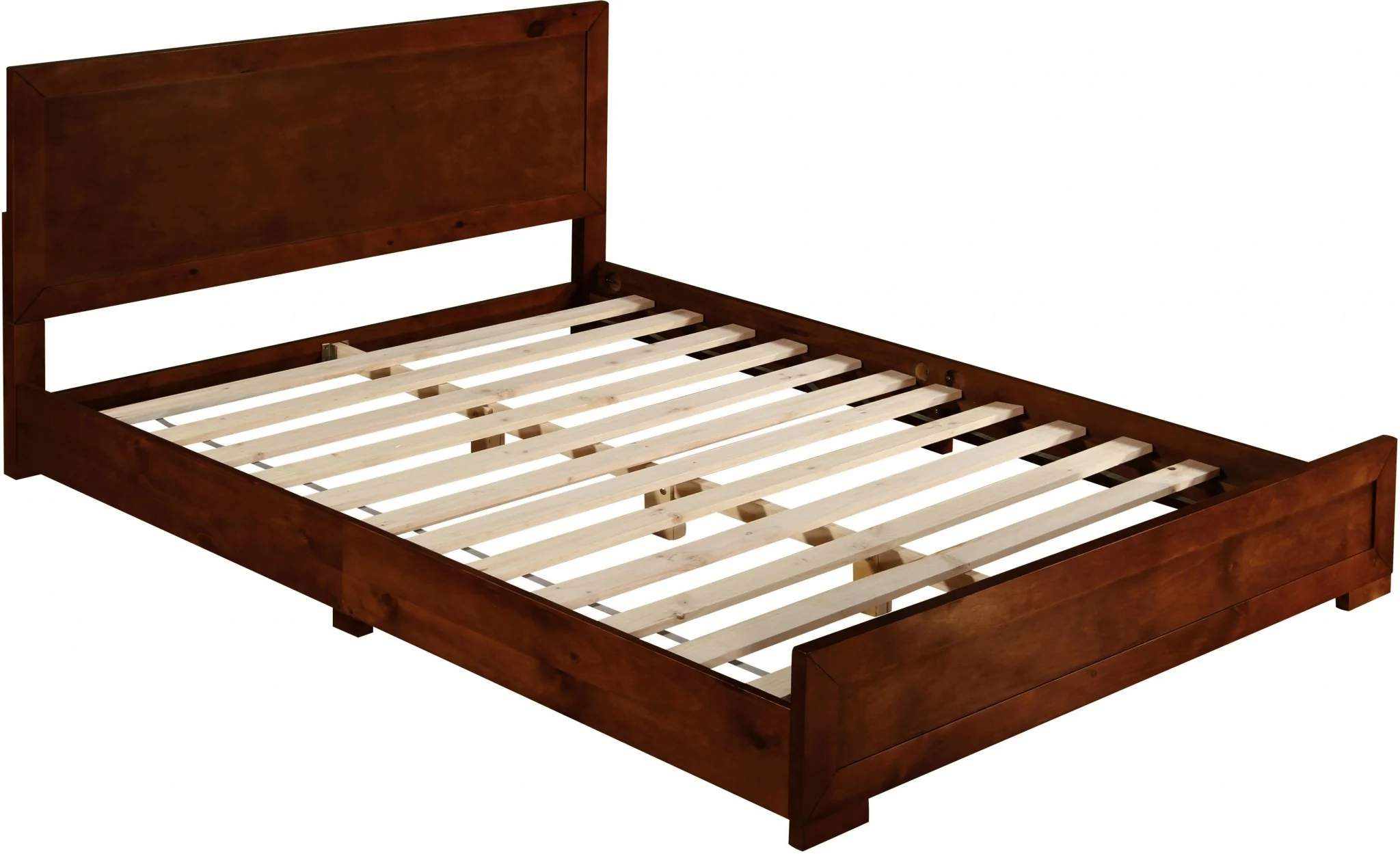 Walnut Wood King Platform Bed By Homeroots - 397082 - Image 3