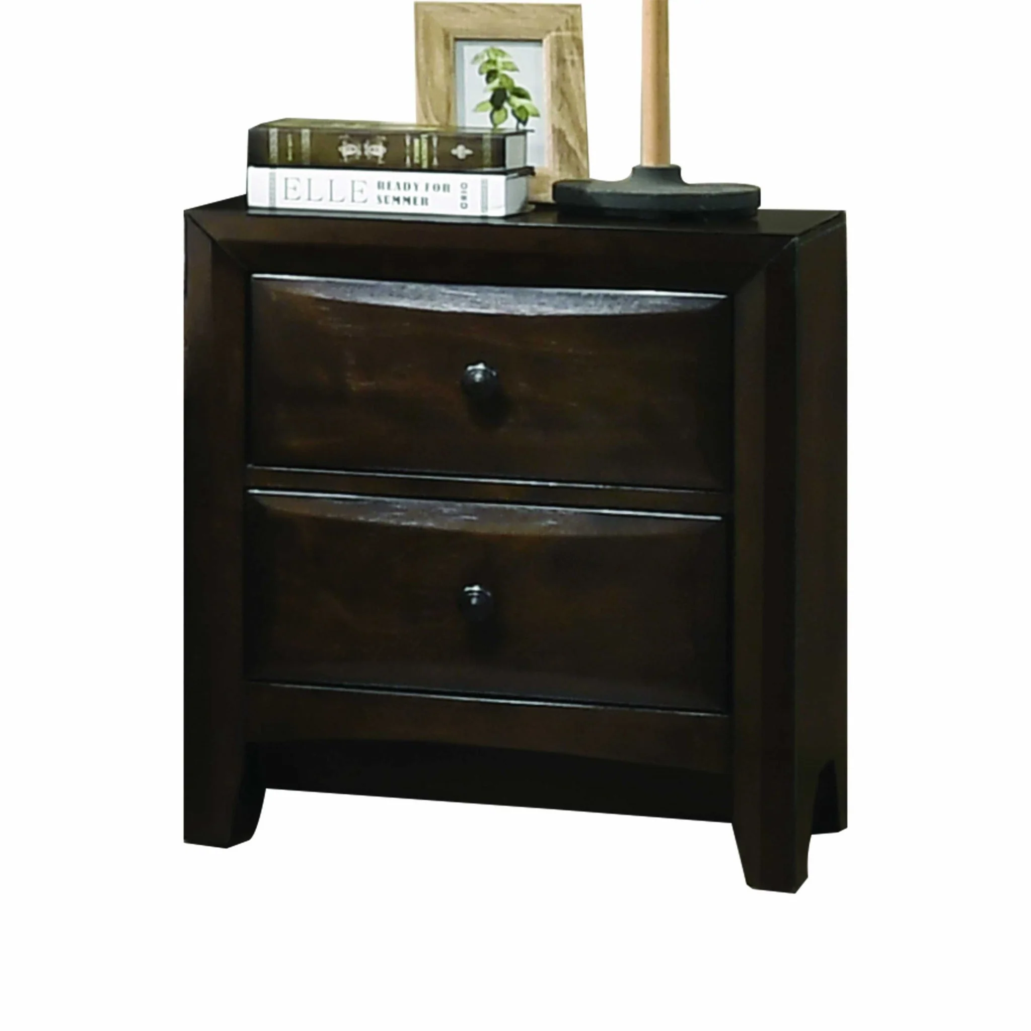Walnut Wood Nightstand By Homeroots - 347094