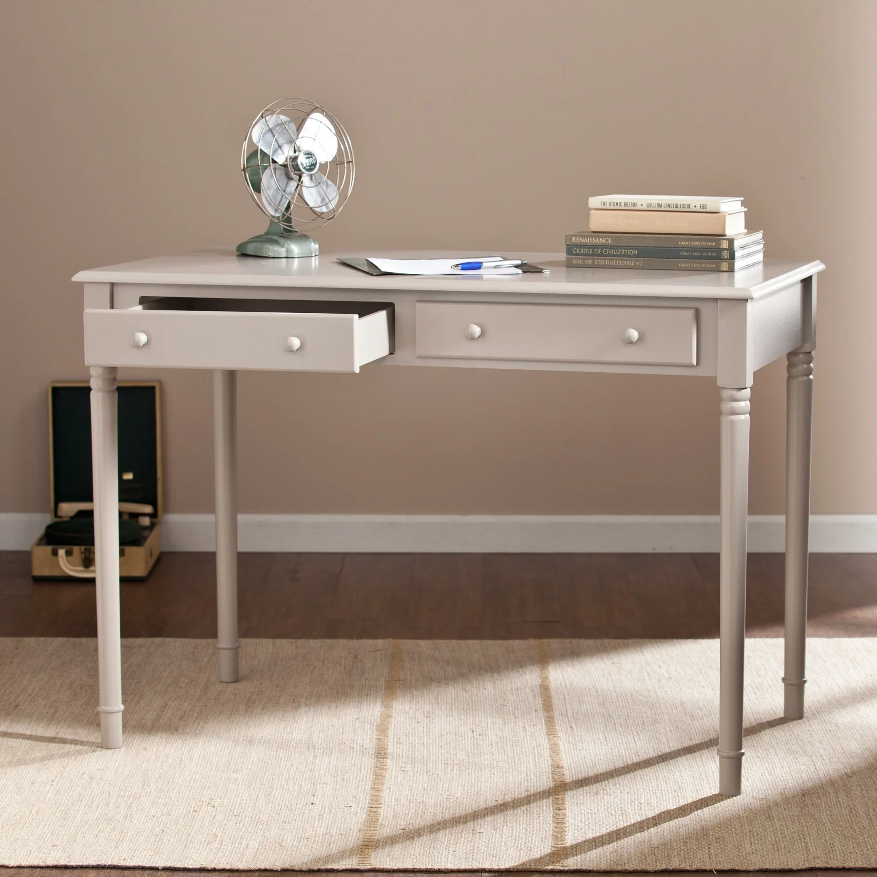 Warm Gray Writing Desk By Homeroots