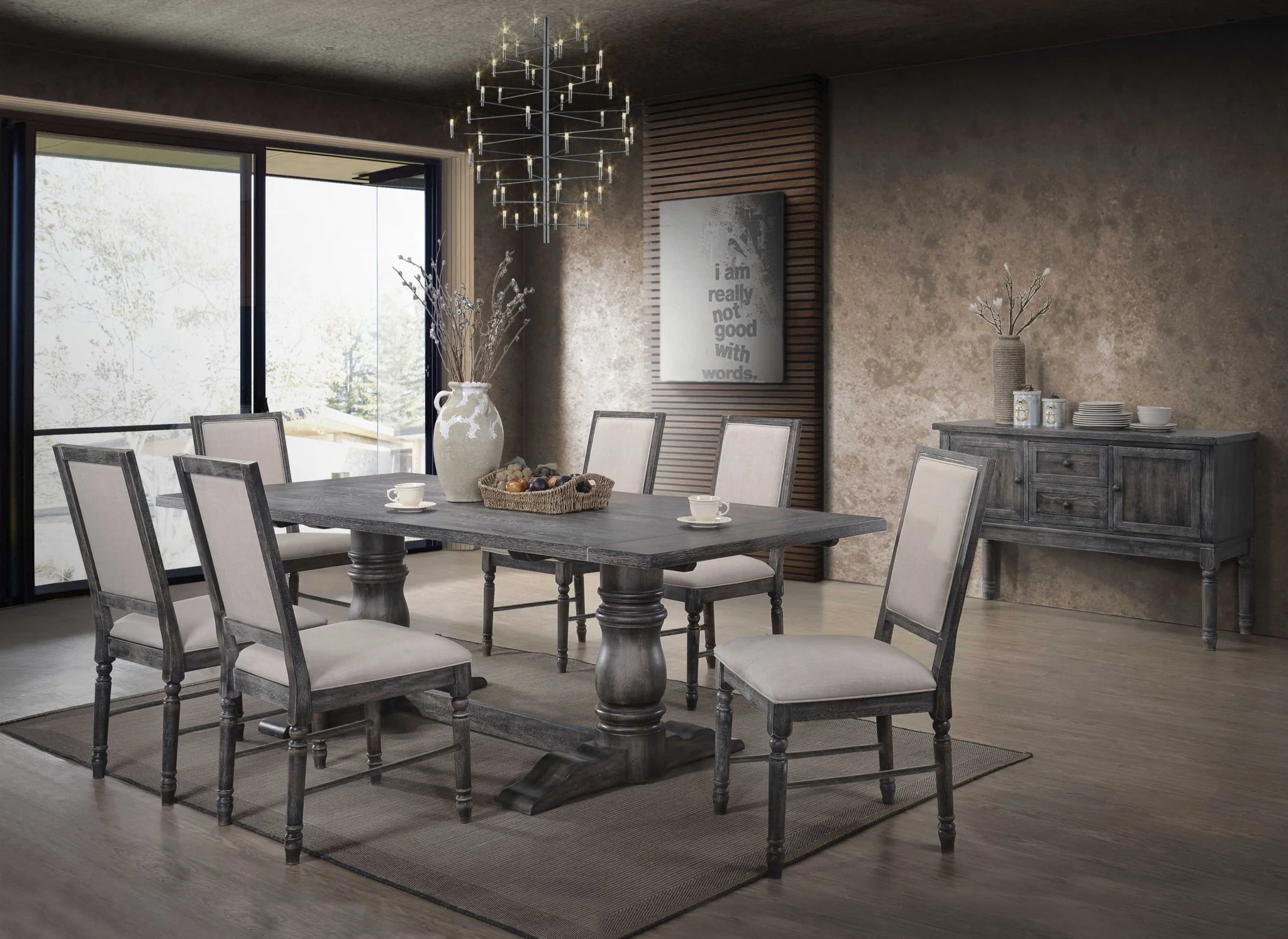 Weathered Gray Dining Table By Homeroots