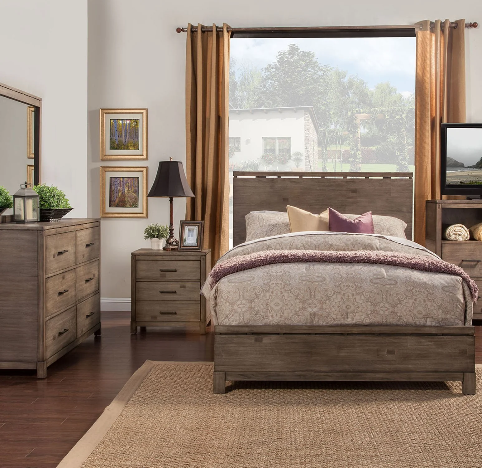 Weathered Grey Finish Wood 3 Drawer Nightstand By Homeroots