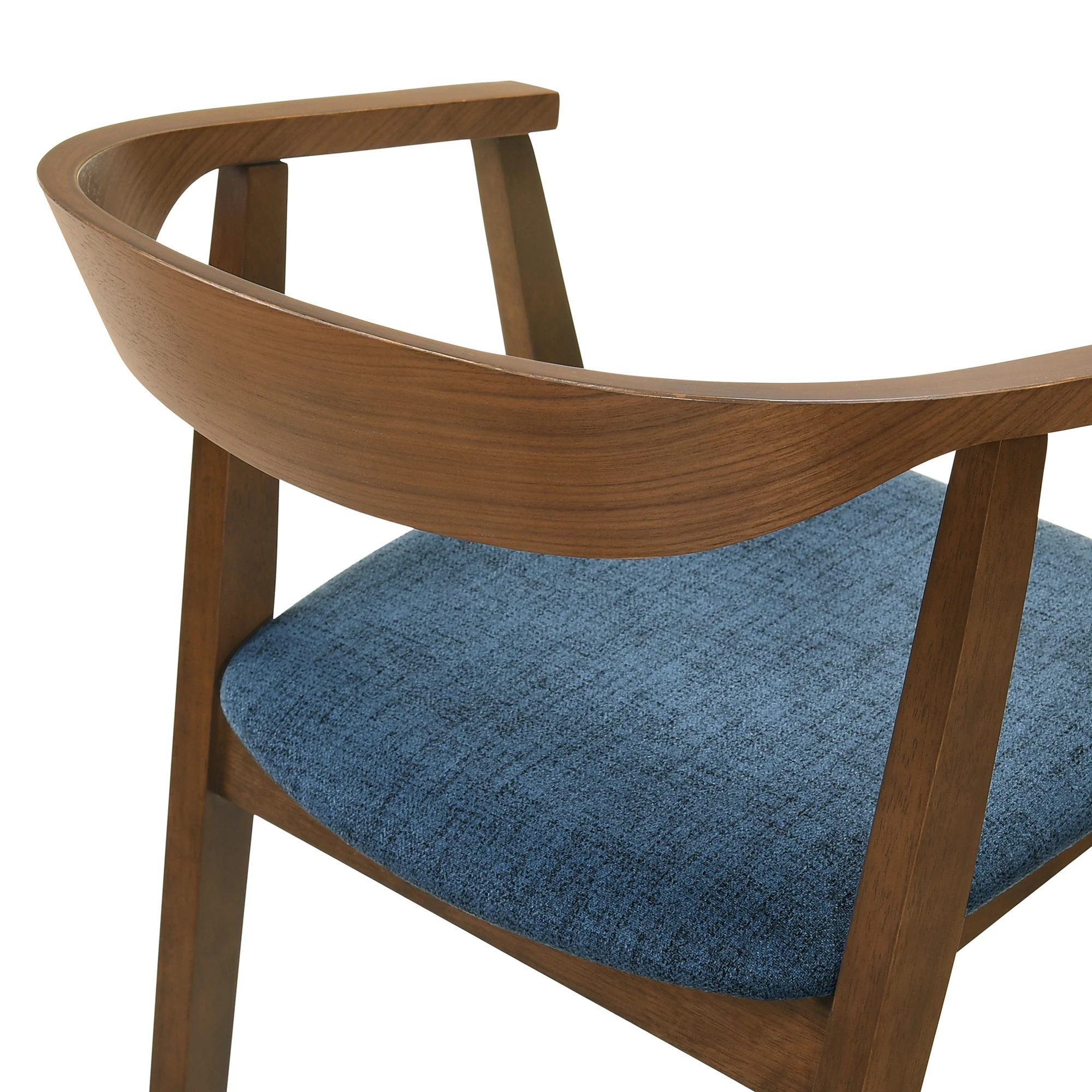 Westmont Santana 5 Piece Walnut Wood Dining Table Set with Blue Fabric By Armen Living - Image 11