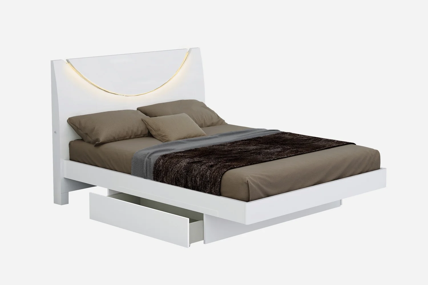 White 4Pc California King Bedroom Set By Homeroots - Image 3
