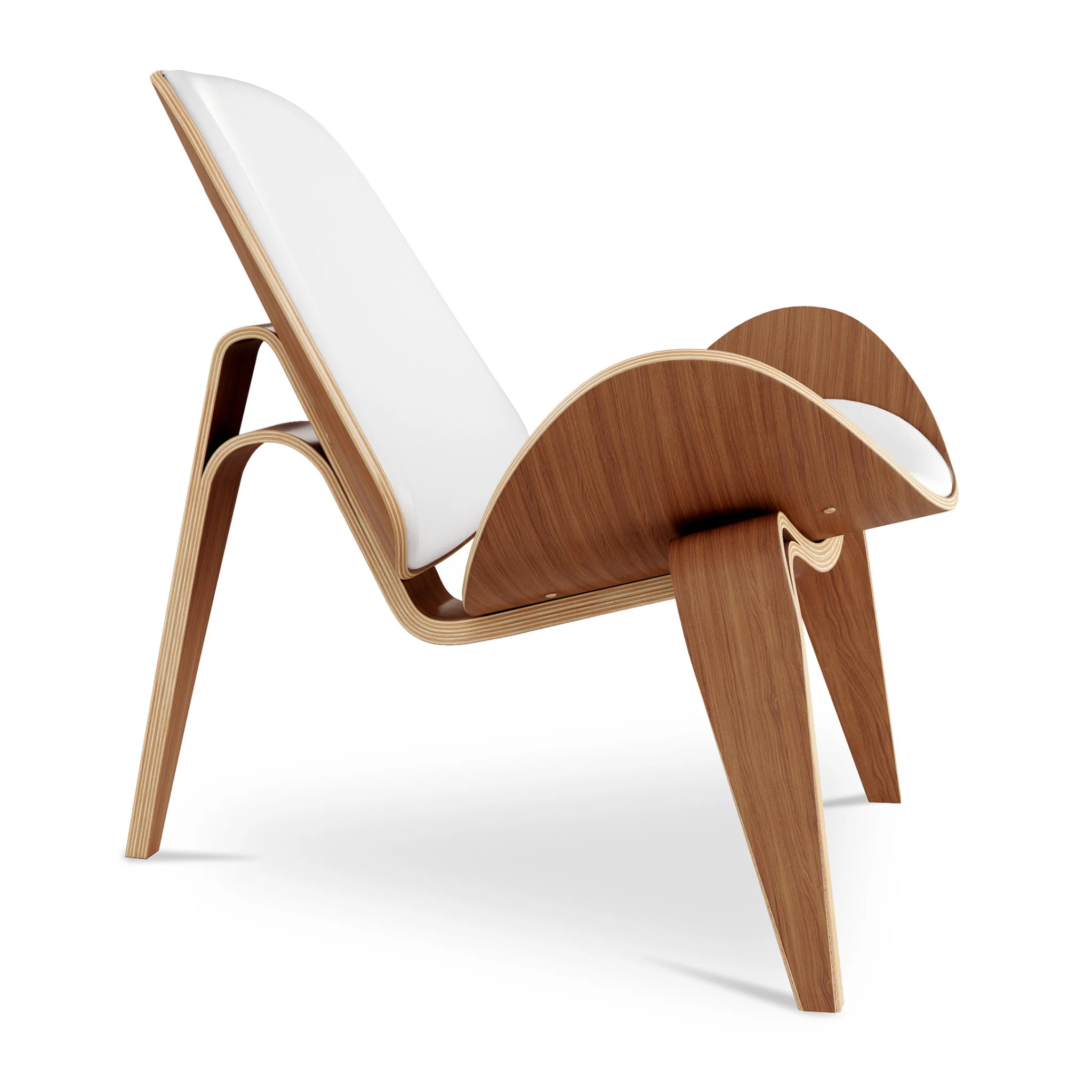 White and Brown Genuine Leather Lounge Chair By Homeroots - Image 3