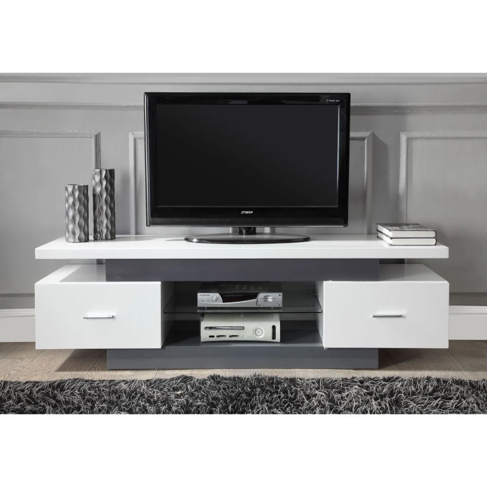 White And Gray Mdf Tv Stand By Homeroots