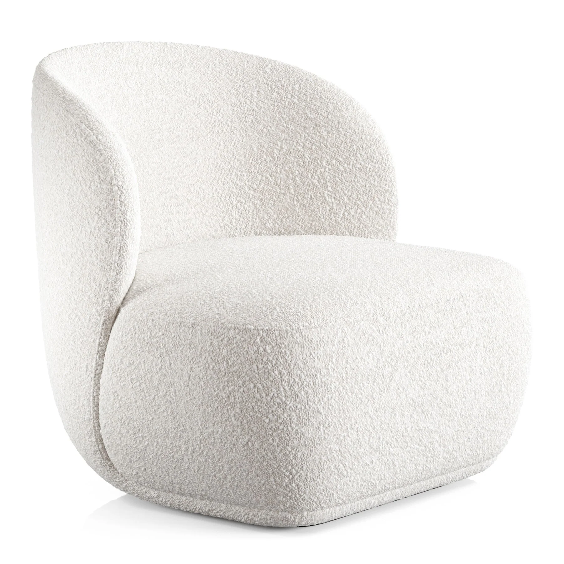 White Boucle Wingback Chair By Homeroots - Image 2