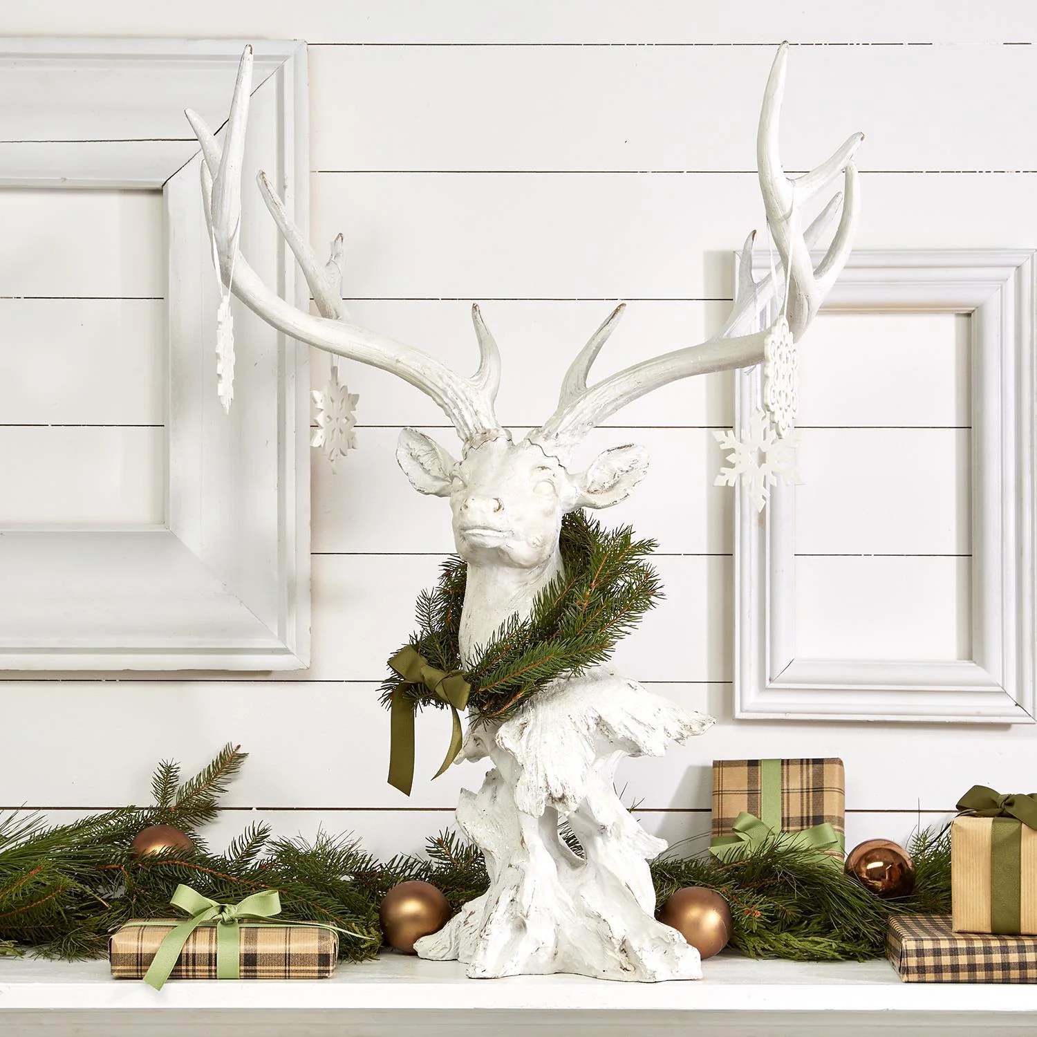 White Deer Decor Set Of 2 By Two's Company