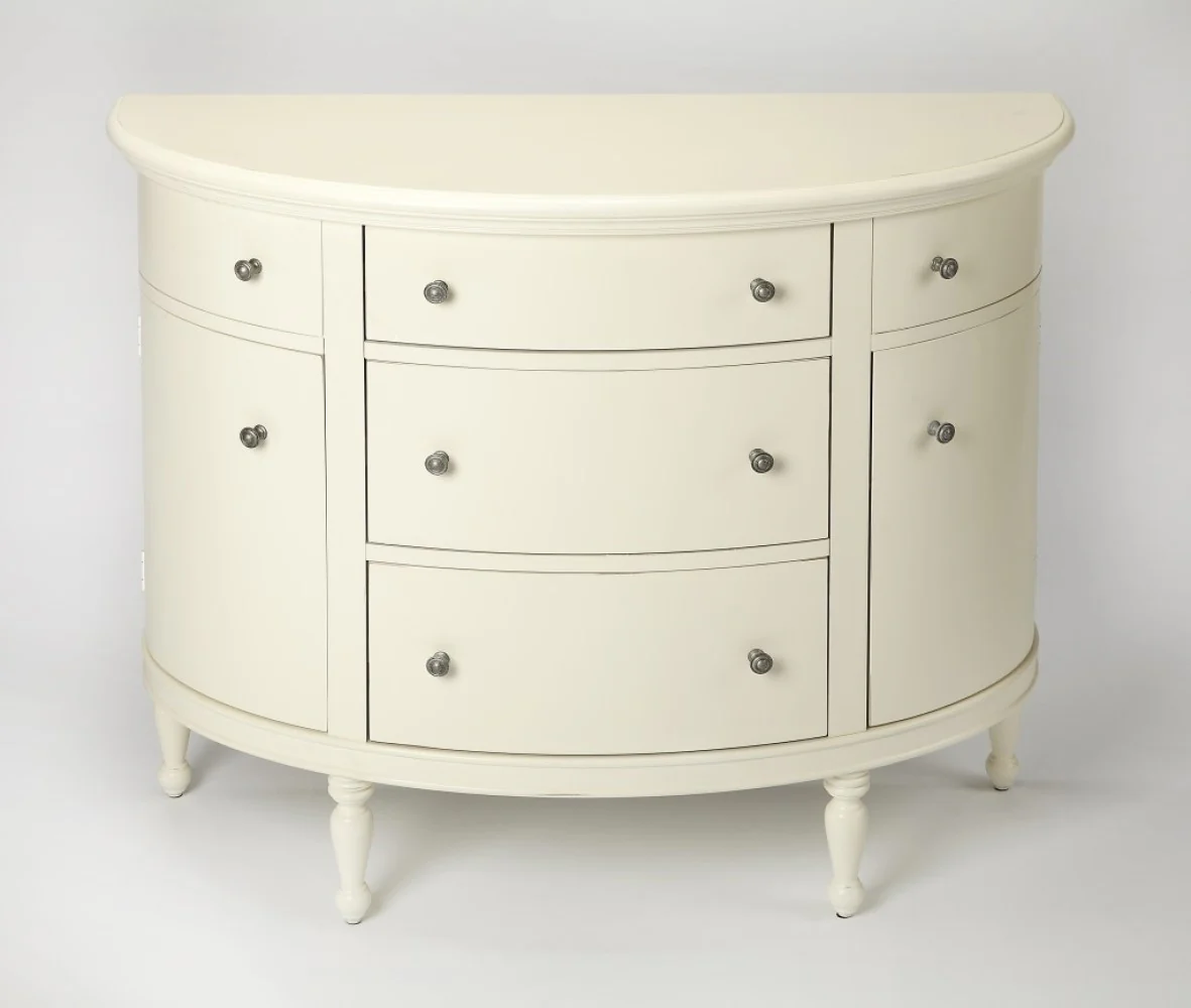 White Demilune Console Chest By Homeroots