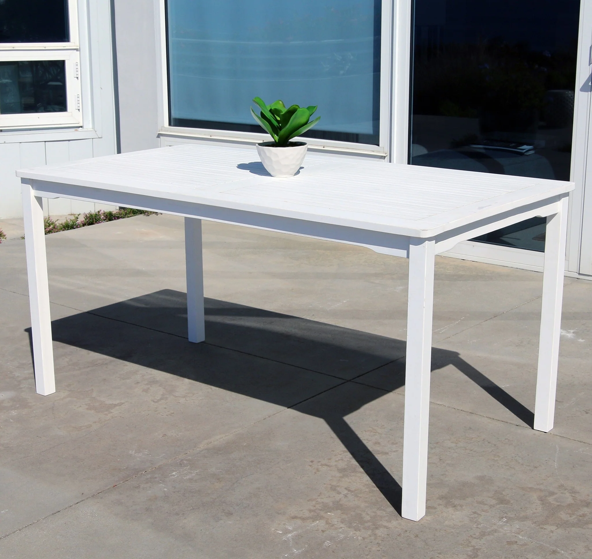 White Dining Table with Straight Legs By Homeroots
