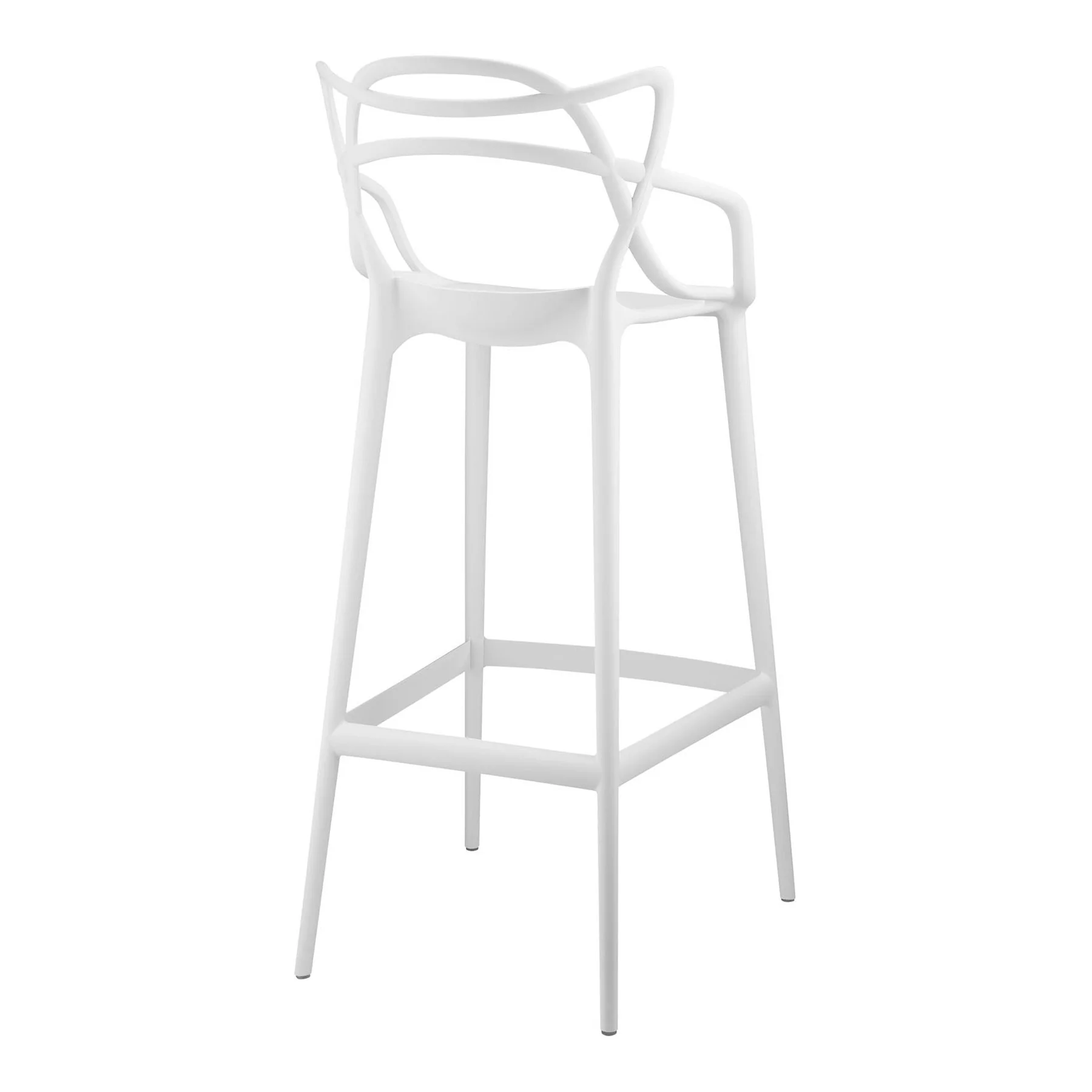 White Heavy Duty Plastic Bar Height Bar Chair By Homeroots - Image 5