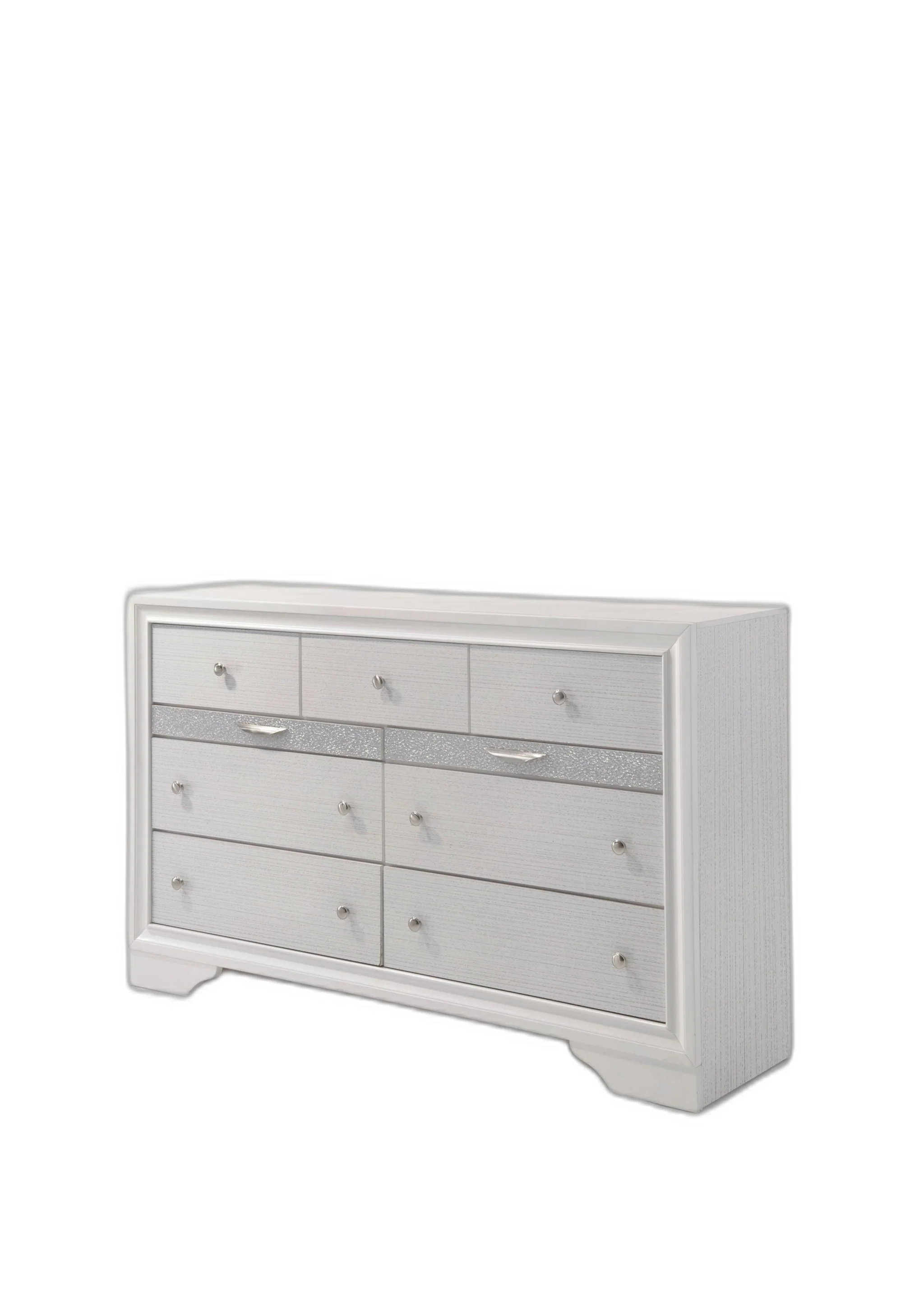 White Manufactured Wood Nine Drawer Triple Dresser By Homeroots