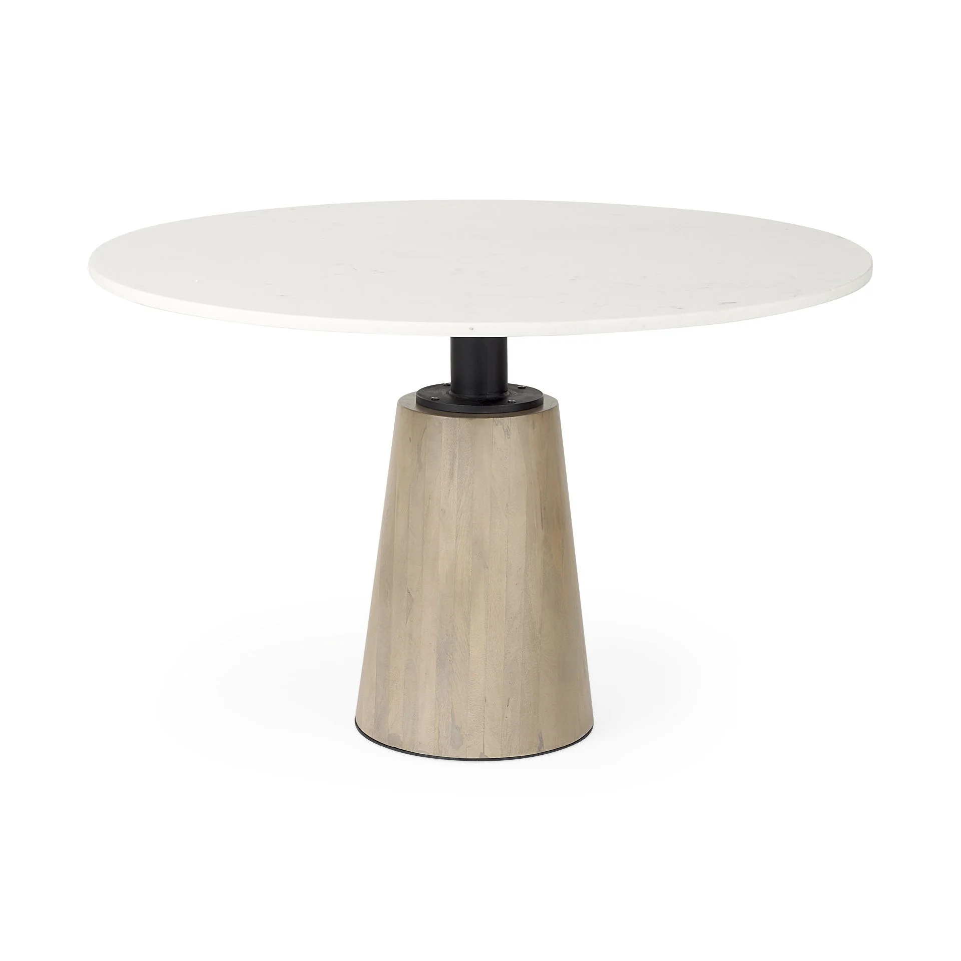 White Marble Mod Pedestal Dining Table By Homeroots
