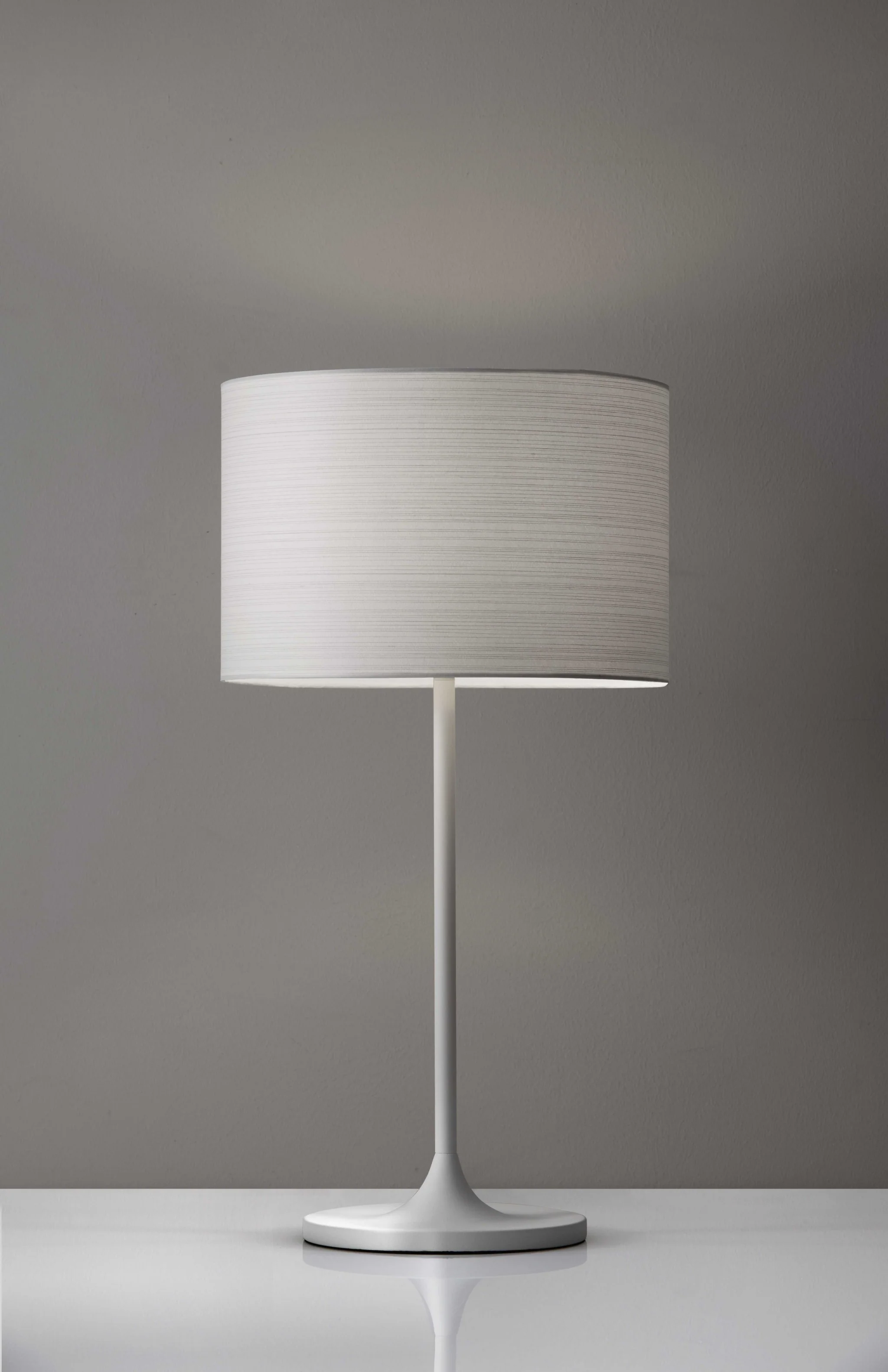 White on White Metal Table Lamp By Homeroots