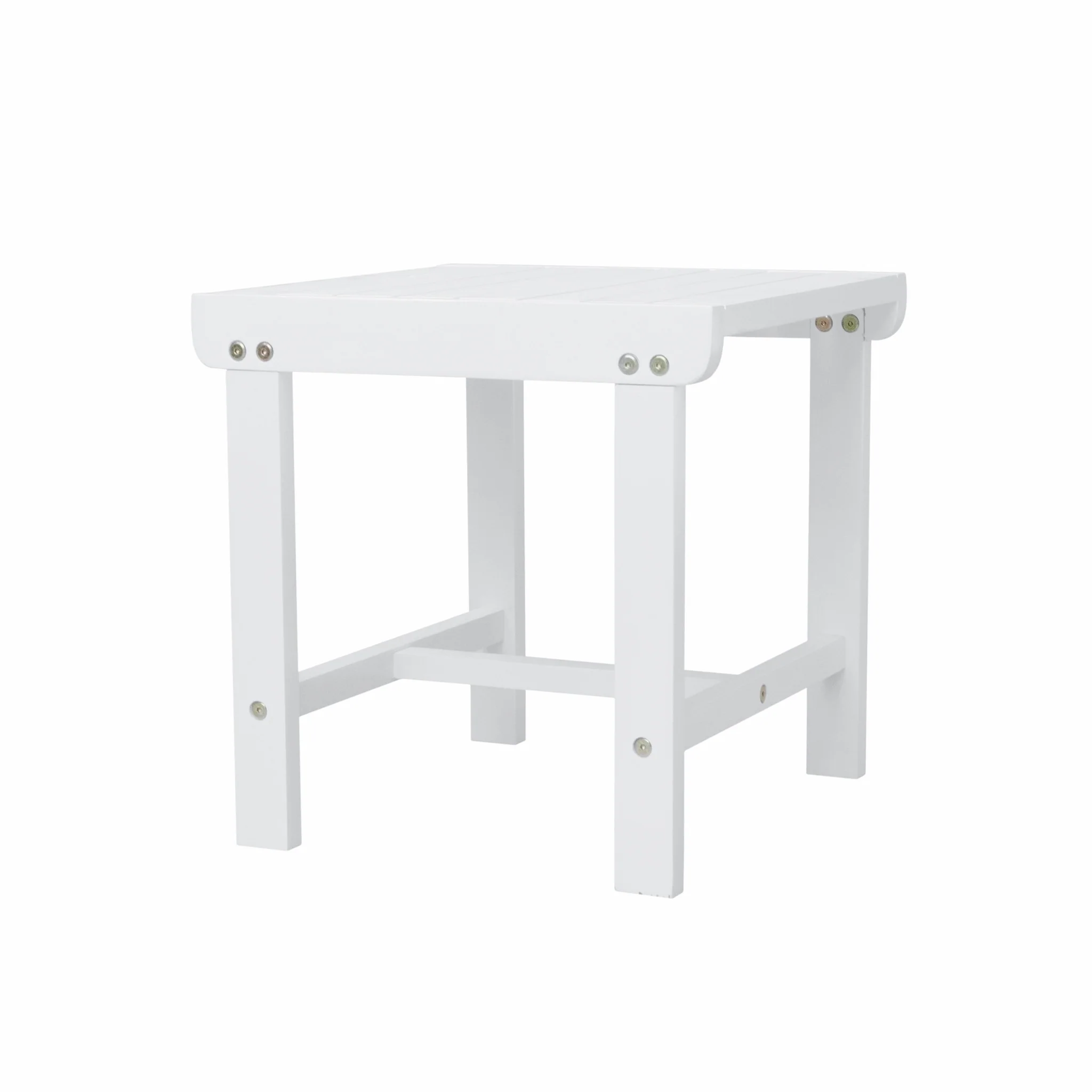 White Outdoor Wooden Side Table By Homeroots