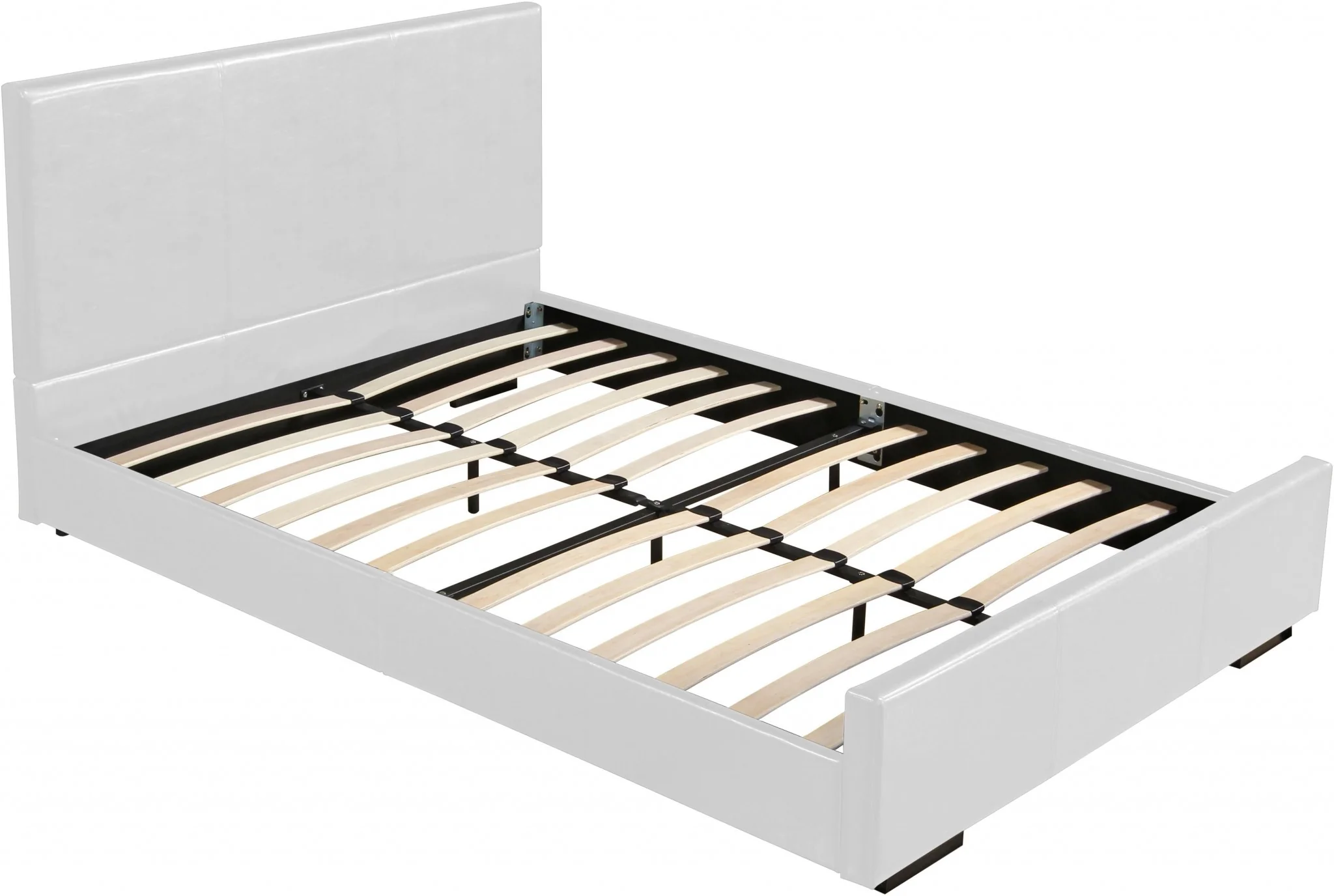 White Platform Full Bed By Homeroots - Image 4