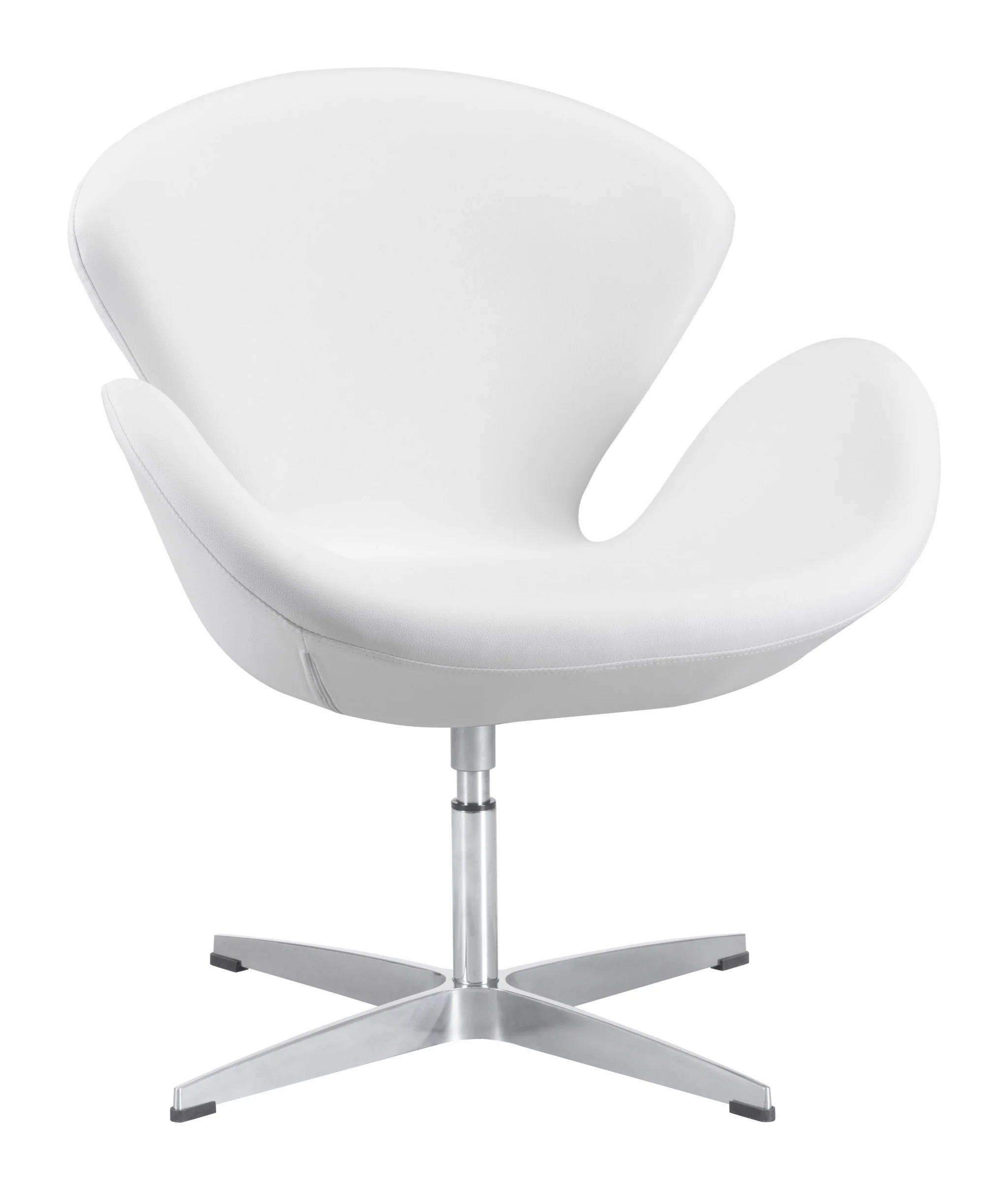 White Scoop Swivel Chair By Homeroots