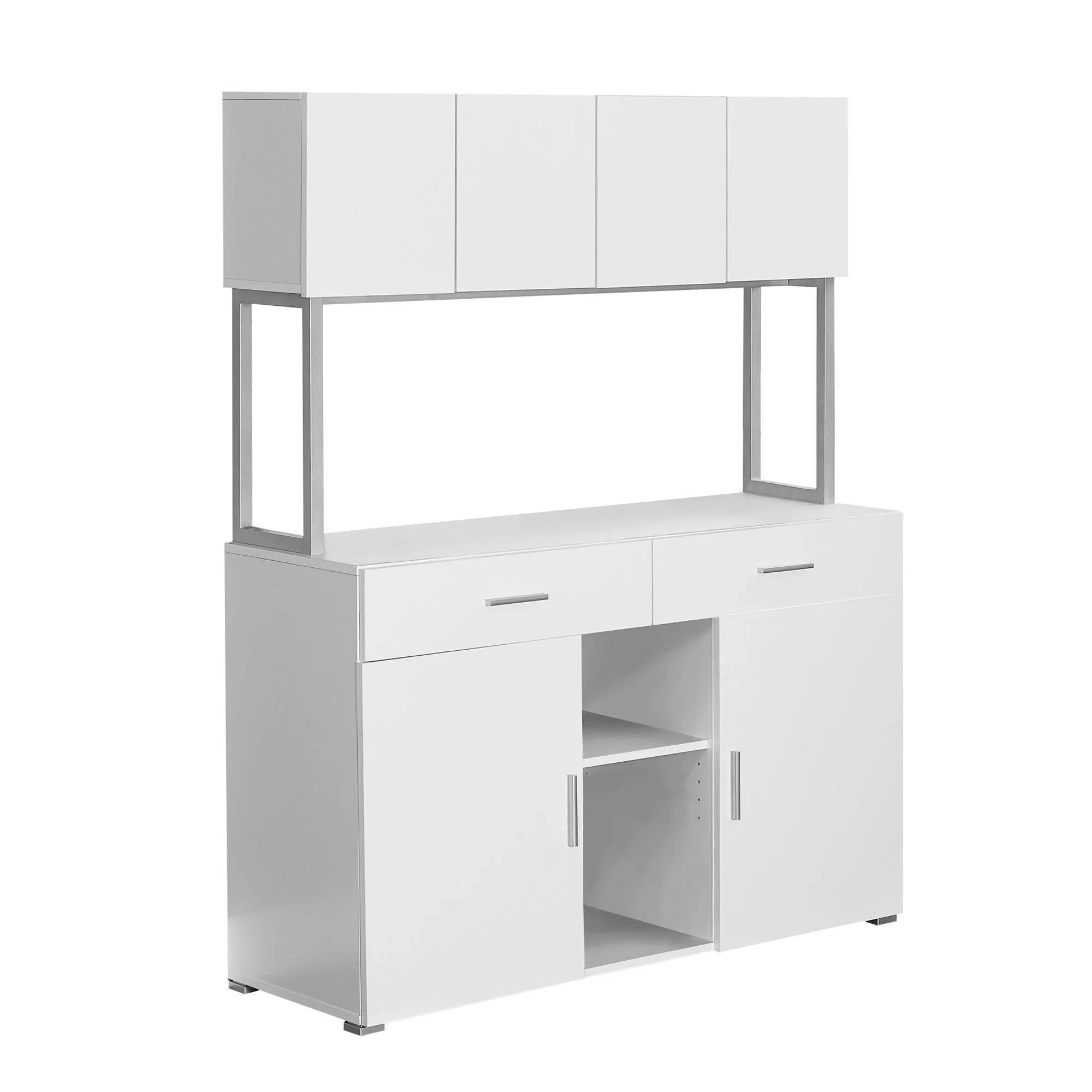 White Silver Particle Board Hollow Core Metal Office Cabinet By Homeroots