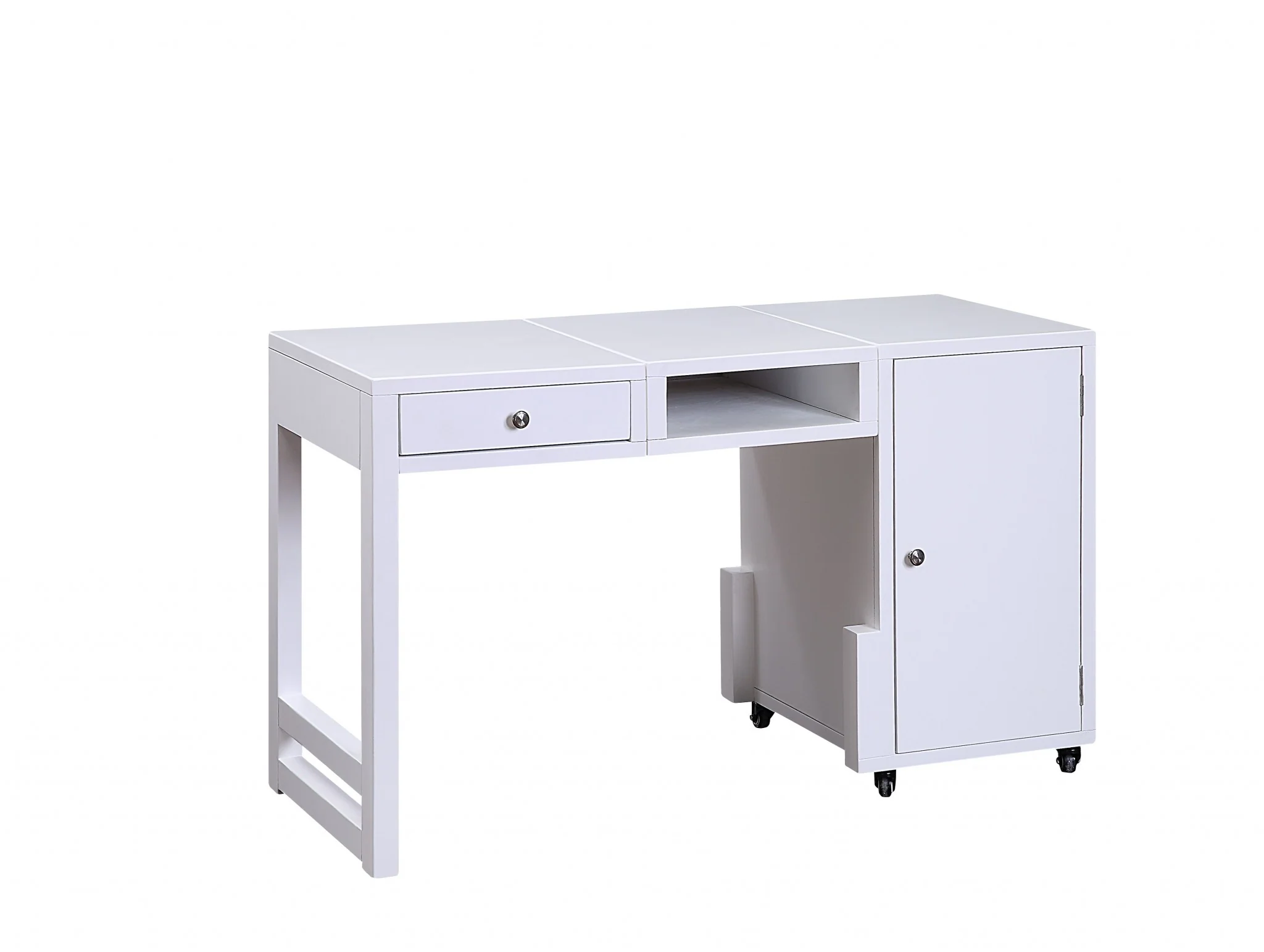 White Wood Veneer Desk (Convertible) By Homeroots