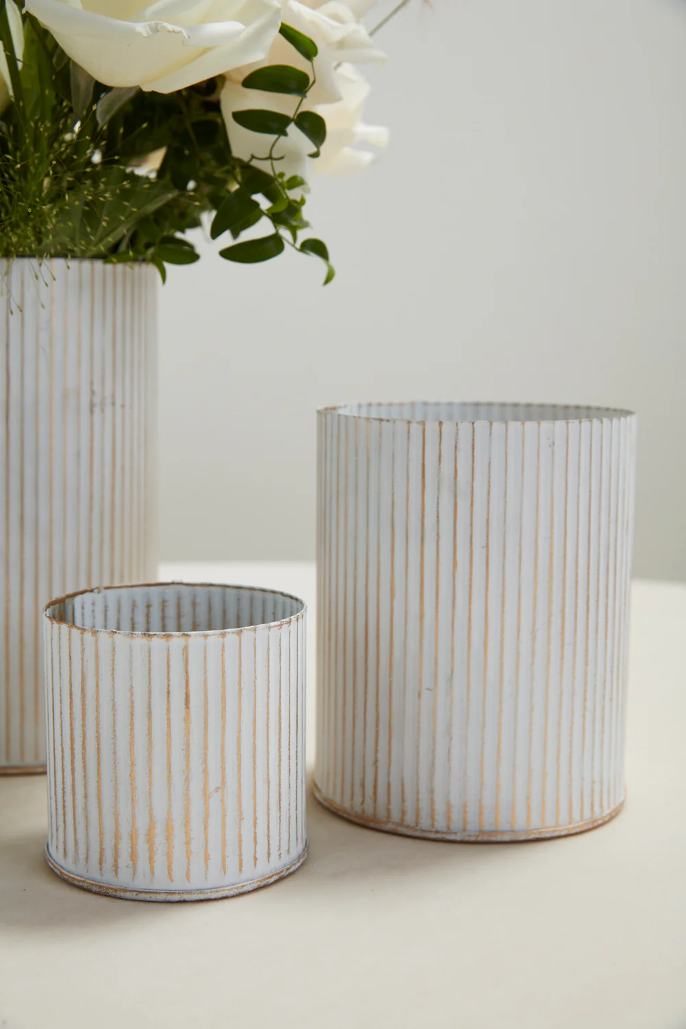 Whitewashed Norah Vase Set of 8 By Accent Decor