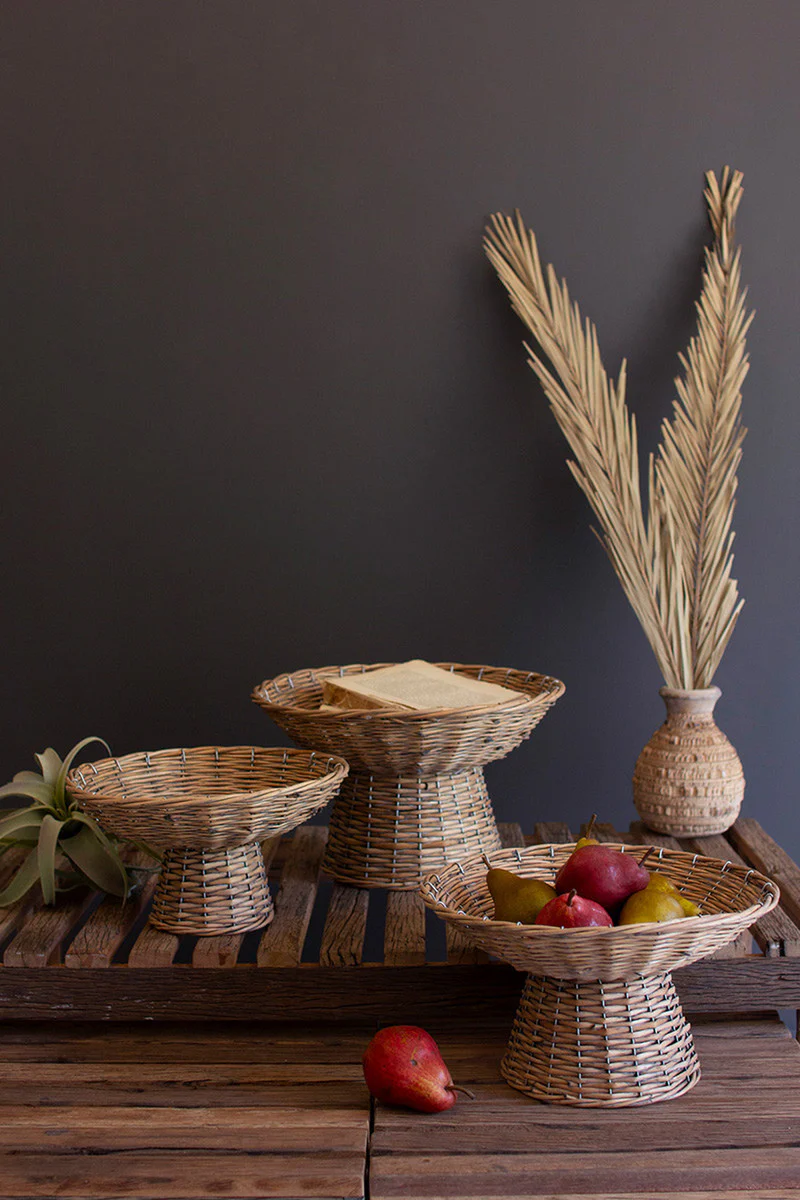 Wicker Compotes Set Of 3 By Kalalou