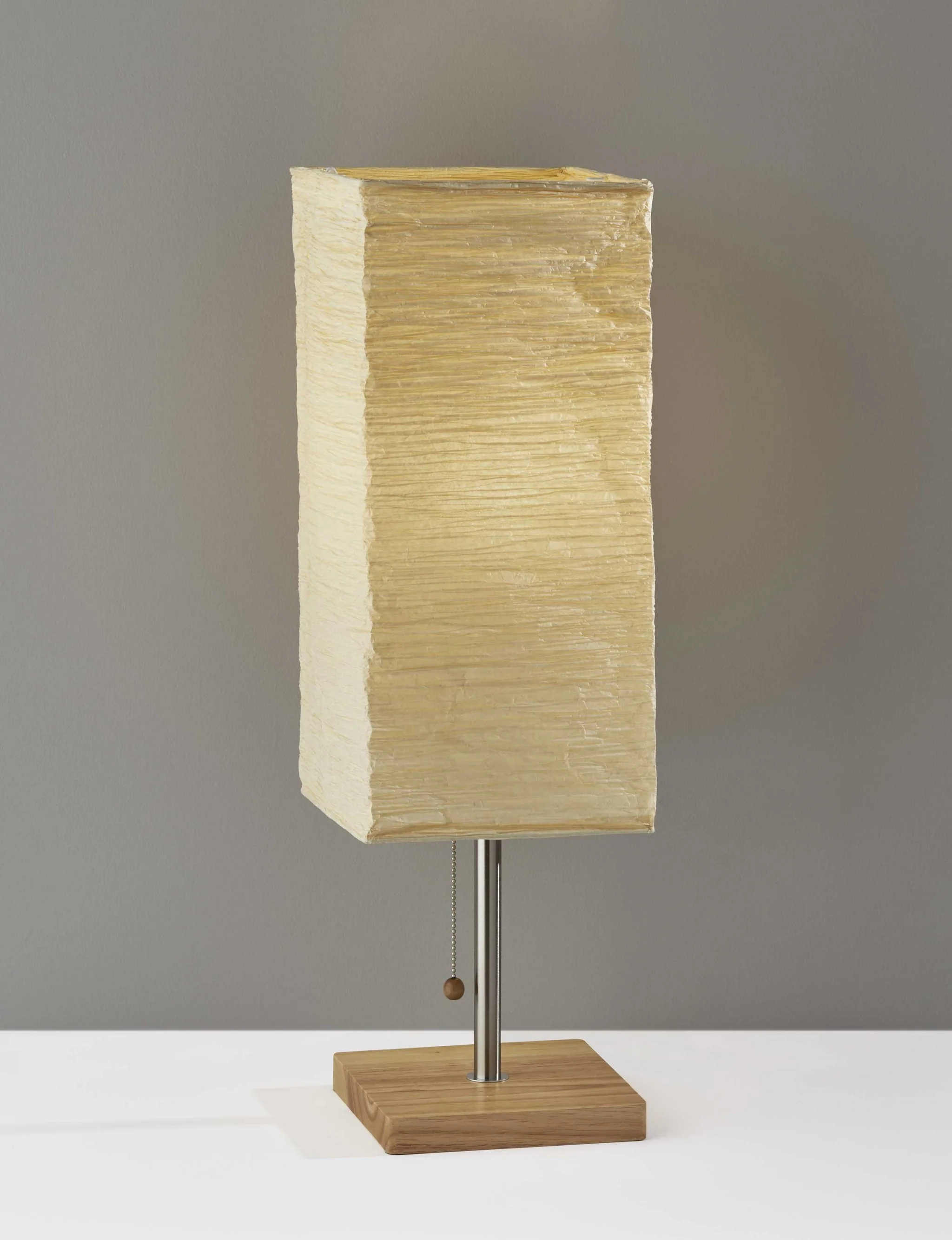 Wildside Paper Shade with Natural Wood Table Lamp By Homeroots