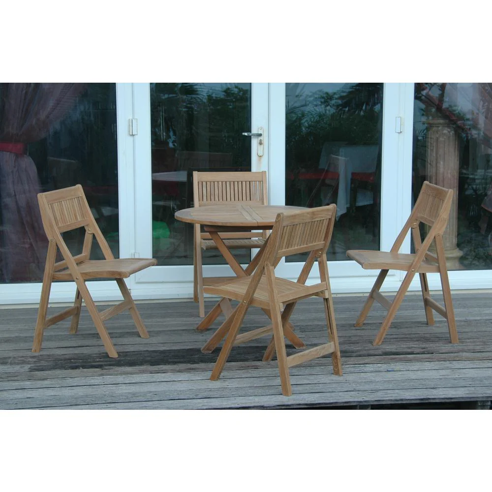 Windsor 5-Pieces Round Bistro Set By Anderson Teak - Image 4