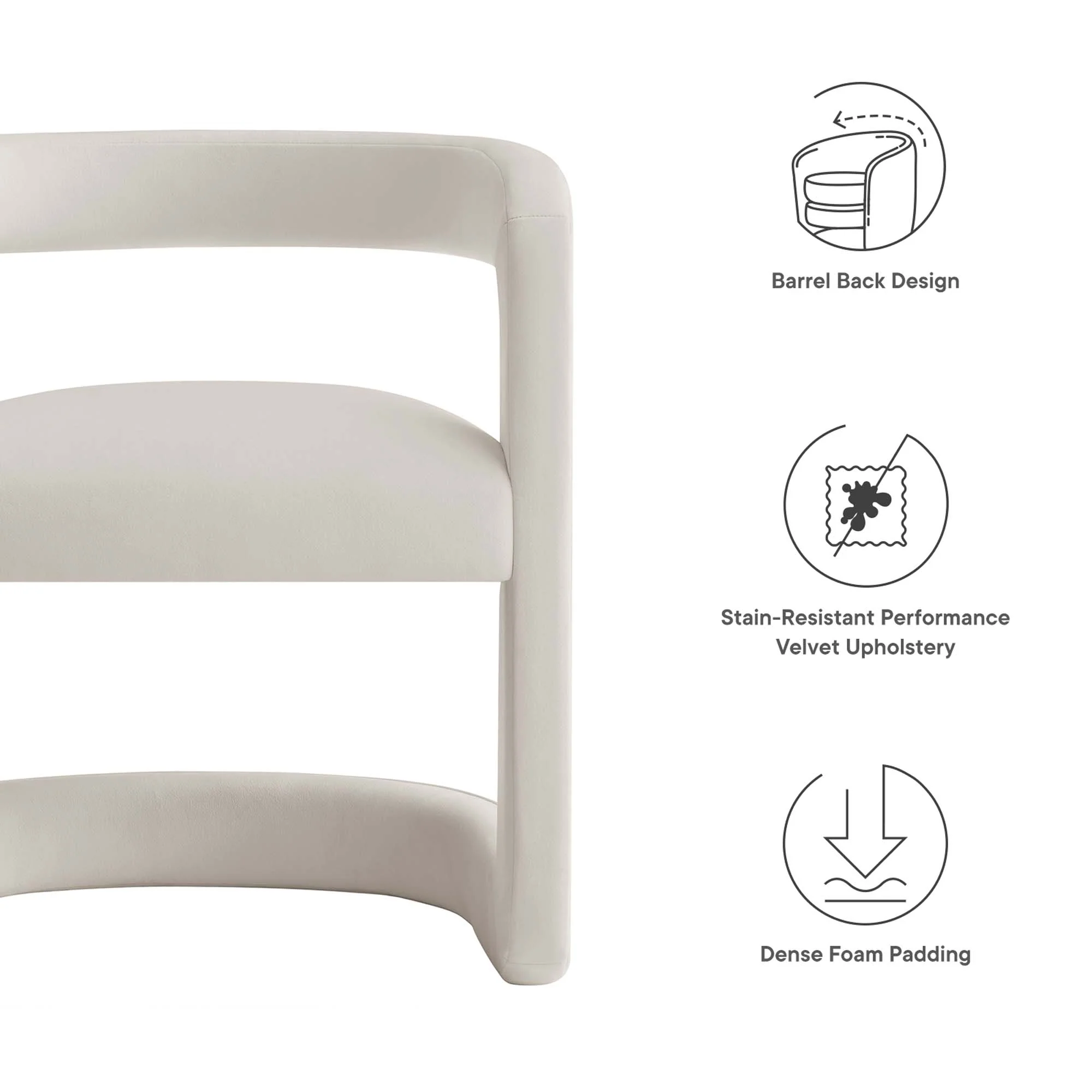 Winslow Barrel Performance Velvet Dining Chair by Modway - Image 7