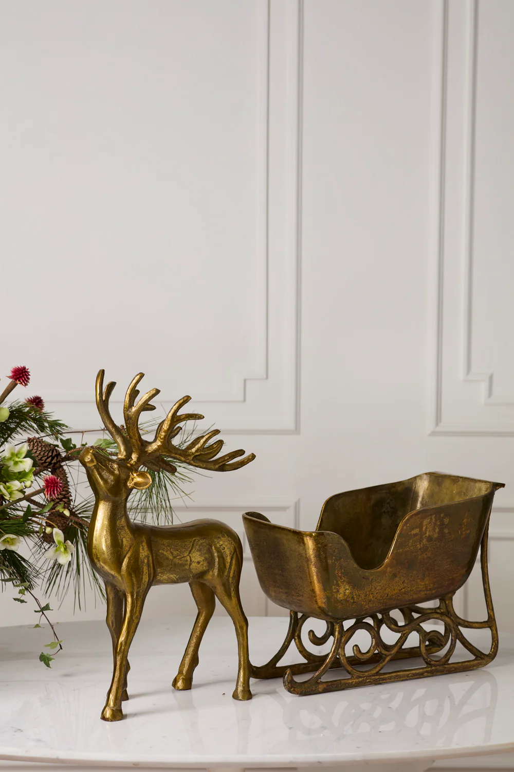 Winter Sleigh Deer By Accent Decor - Image 3