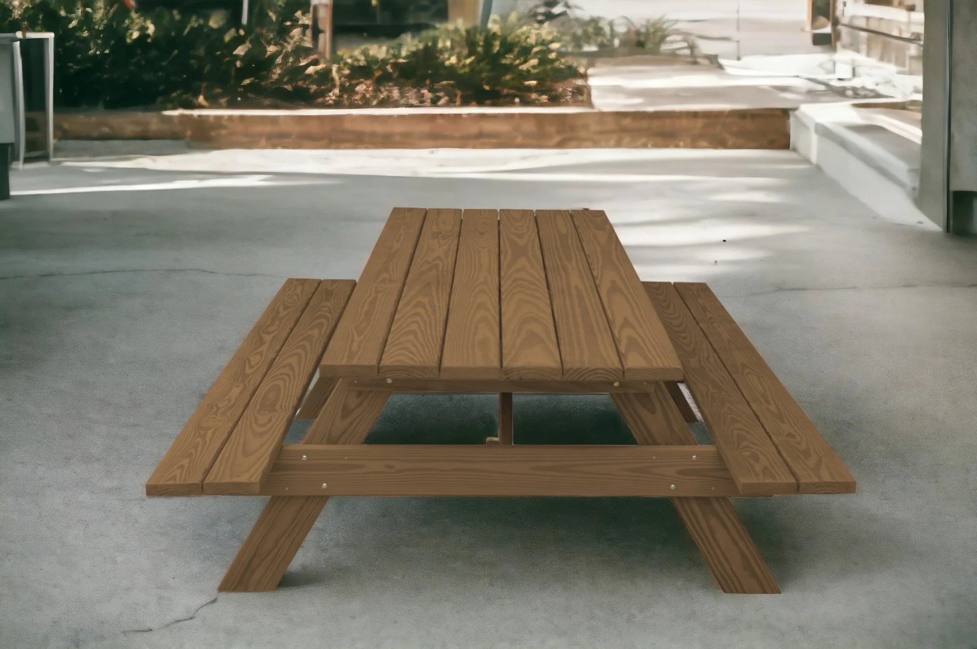 Wood Brown Solid Wood Outdoor Picnic Table By Homeroots