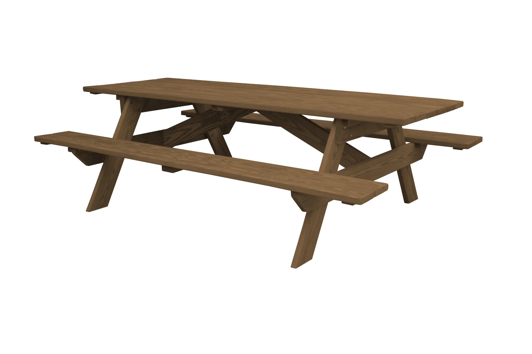 Wood Brown Solid Wood Outdoor Picnic Table By Homeroots - Image 2
