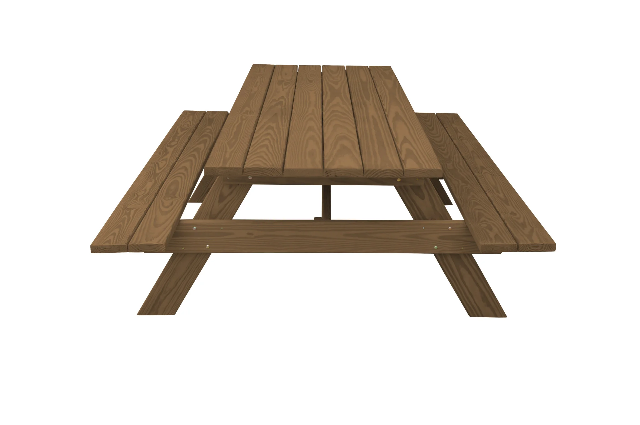 Wood Brown Solid Wood Outdoor Picnic Table By Homeroots - Image 3