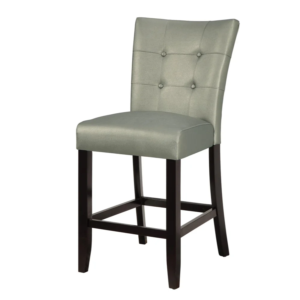 Wood & Polyurethane High Chair, Gray, Set Of 2 By Benzara