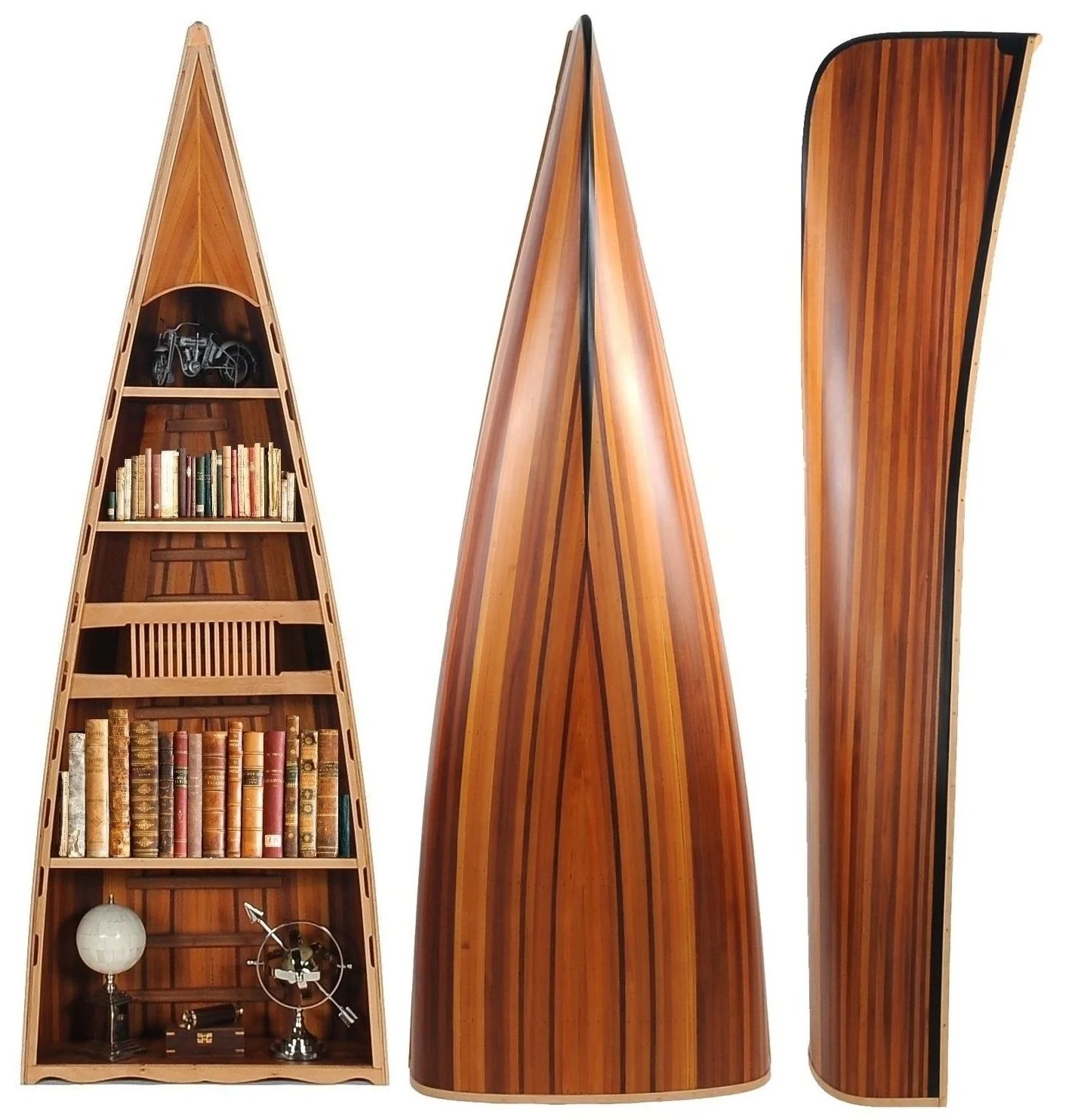 Wooden Canoe Book Shelf By Homeroots
