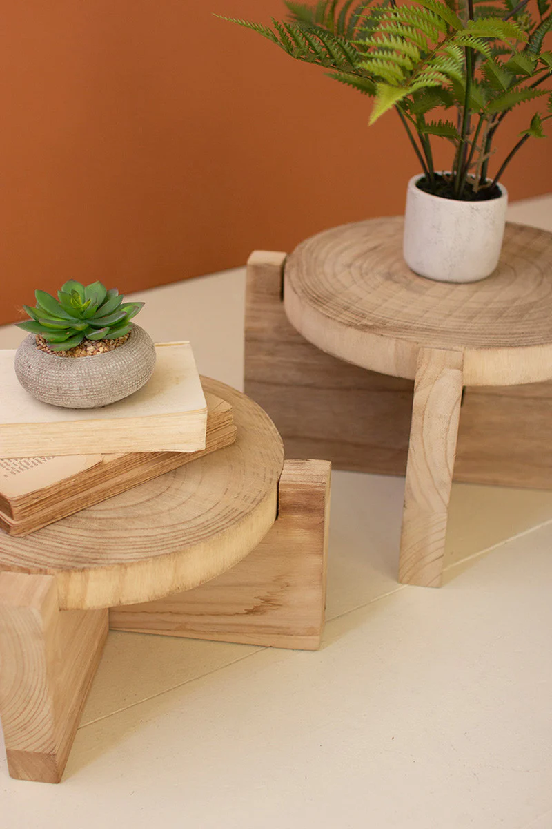 Wooden Display Stools Set Of 2 By Kalalou - Image 4